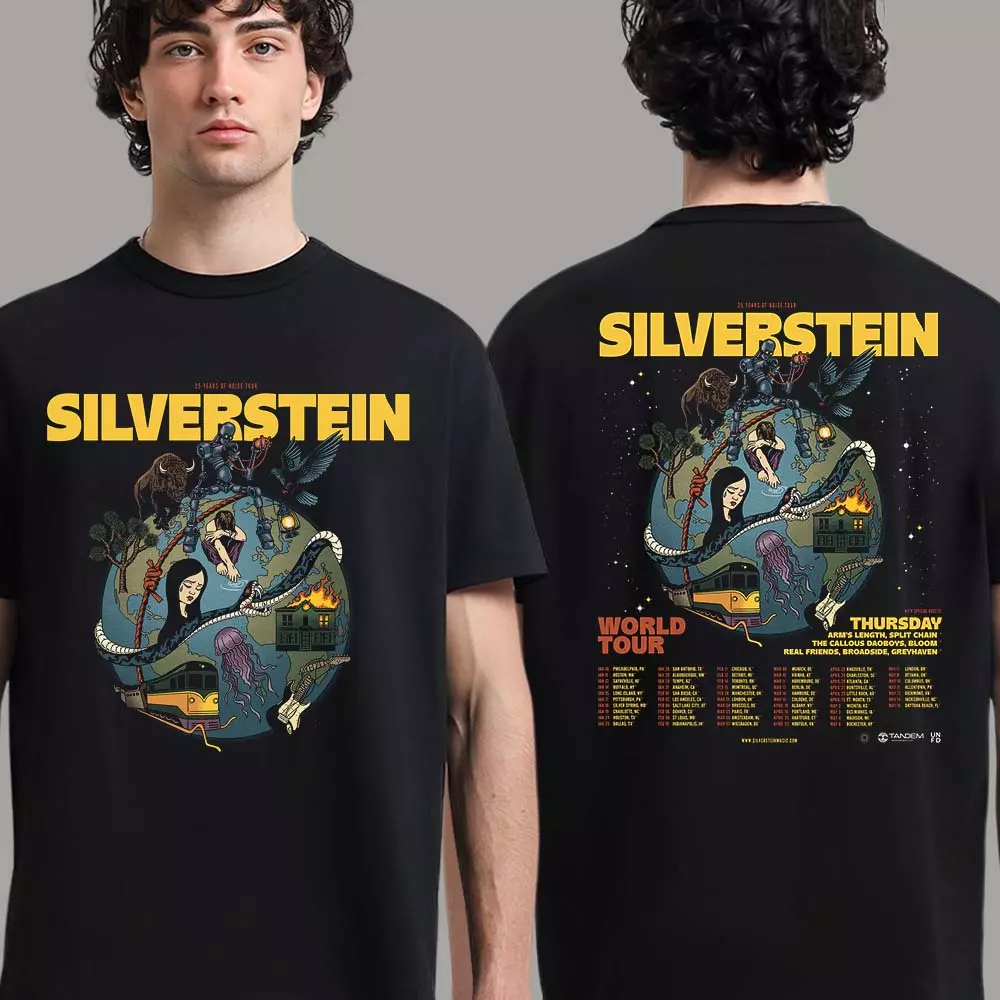 Silverstein World Tour 2025 25 Years Of Noise Continues Shirt