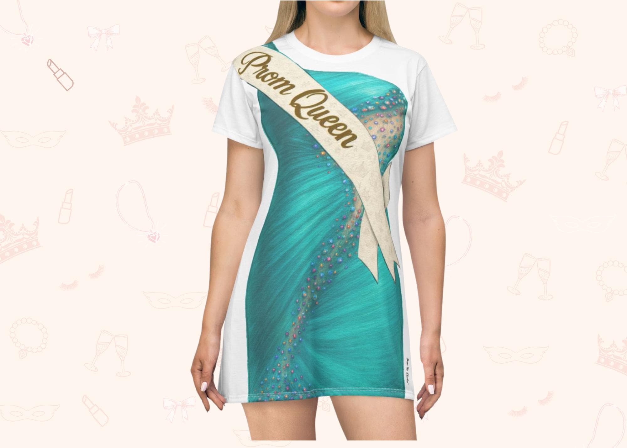 Prom Queen T-Shirt Dress Women's Casual Dress