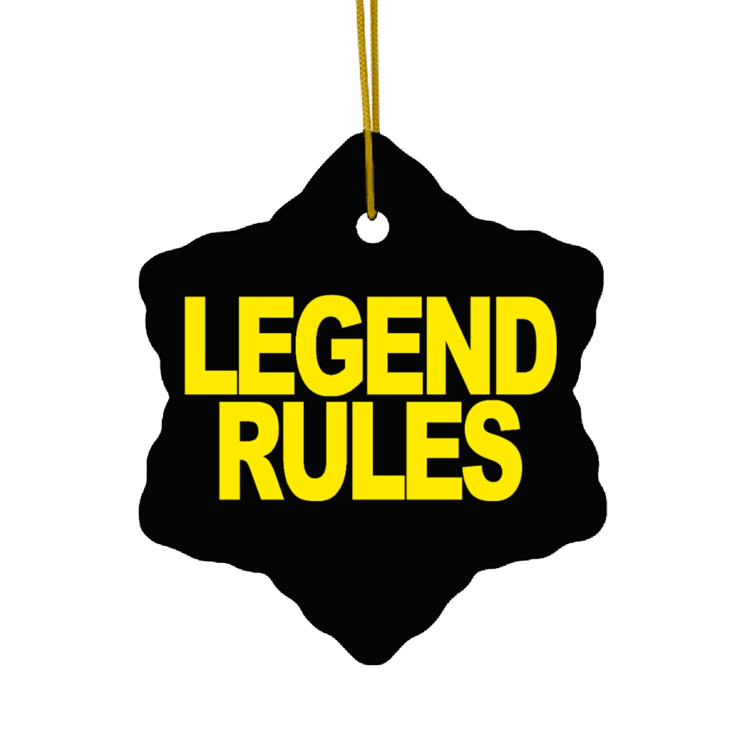 Lengend Rules Red and Yellow Ceramic Ornaments
