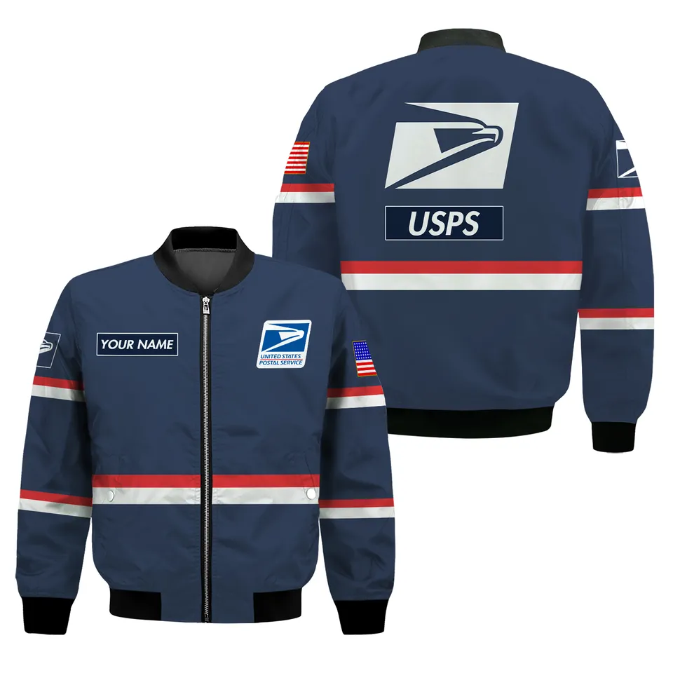 Personalized Name Postal Worker 3D Bomber Jacket