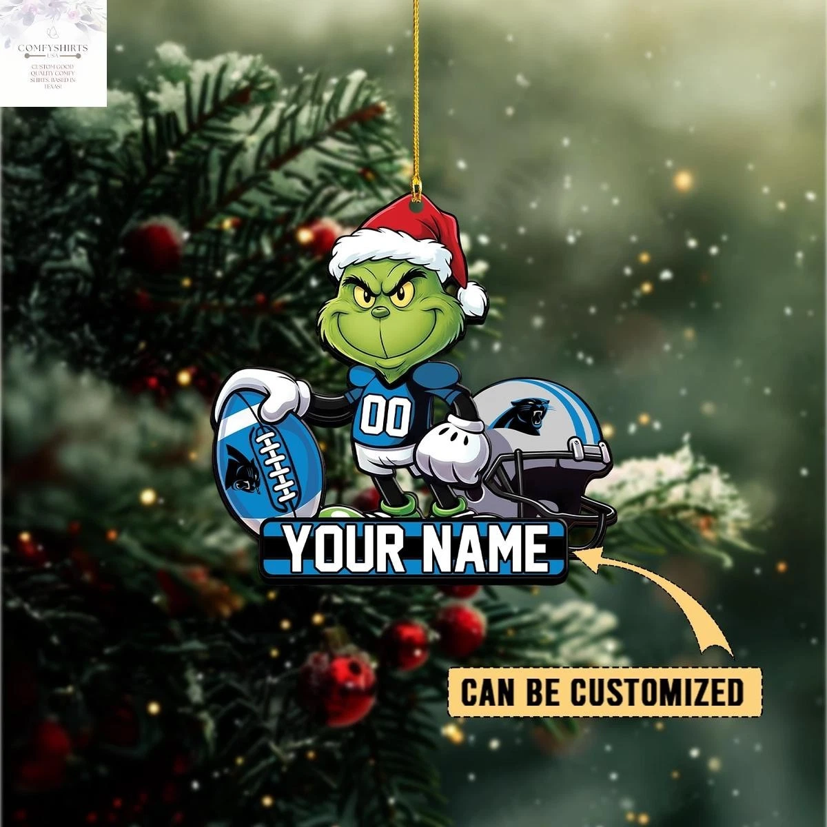 Personalized Carolina Team Panthers Christmas Ornament, Gifts For Fans