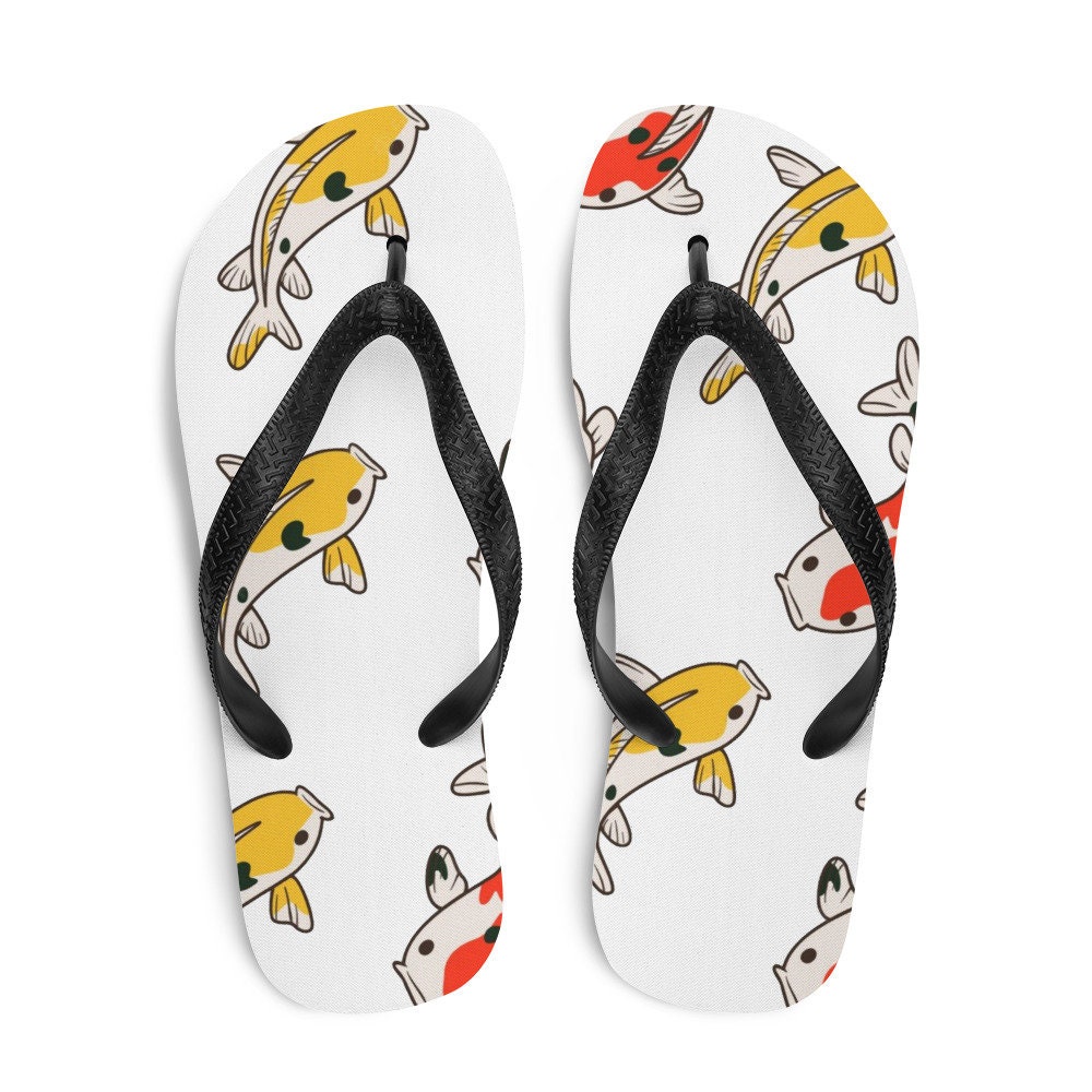 Cute Japanese Koi Fish Patterns Summer Beach Unisex Flip-Flops