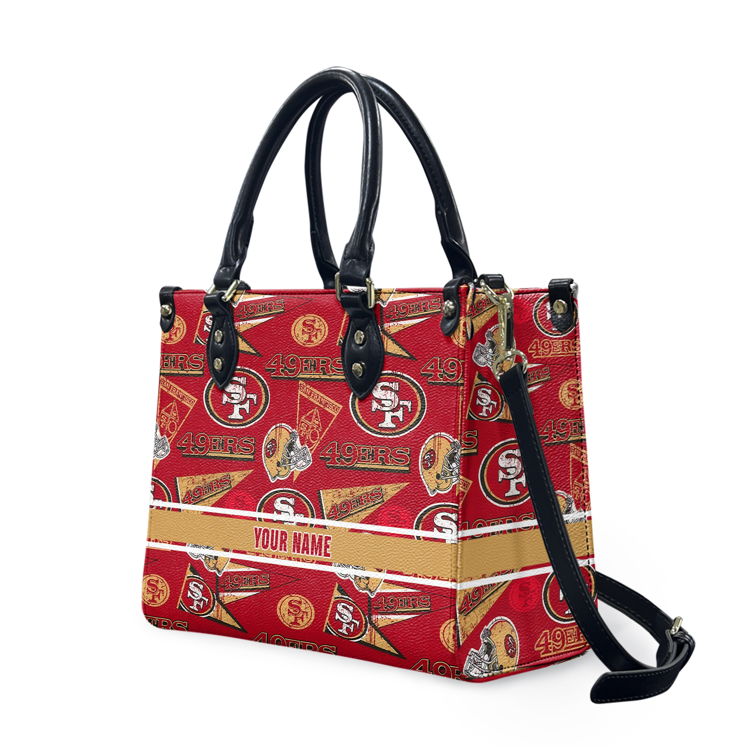 Personalized San Francisco Football Team SF 49erss Leather Handbag Gift
