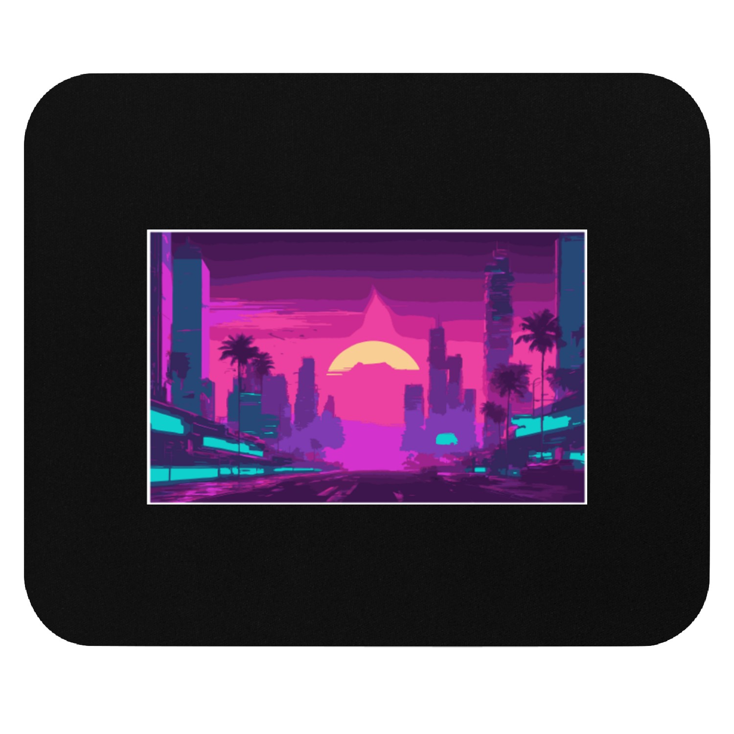 Neon Paradise Vaporwave Sunset Vibes Mouse Pads