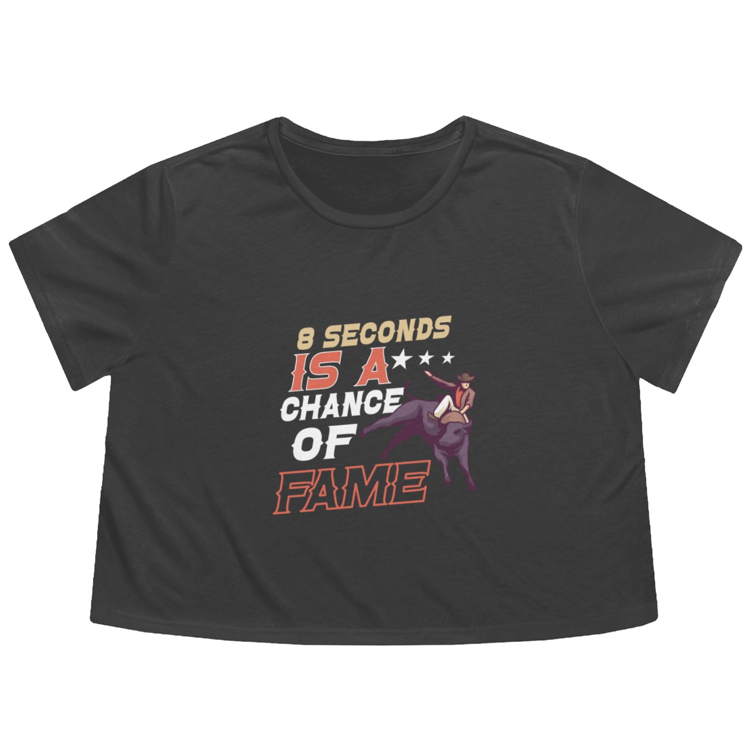Rodeo Bull Riding Livestock Show Farmer Cattle Flowy Cropped Tees