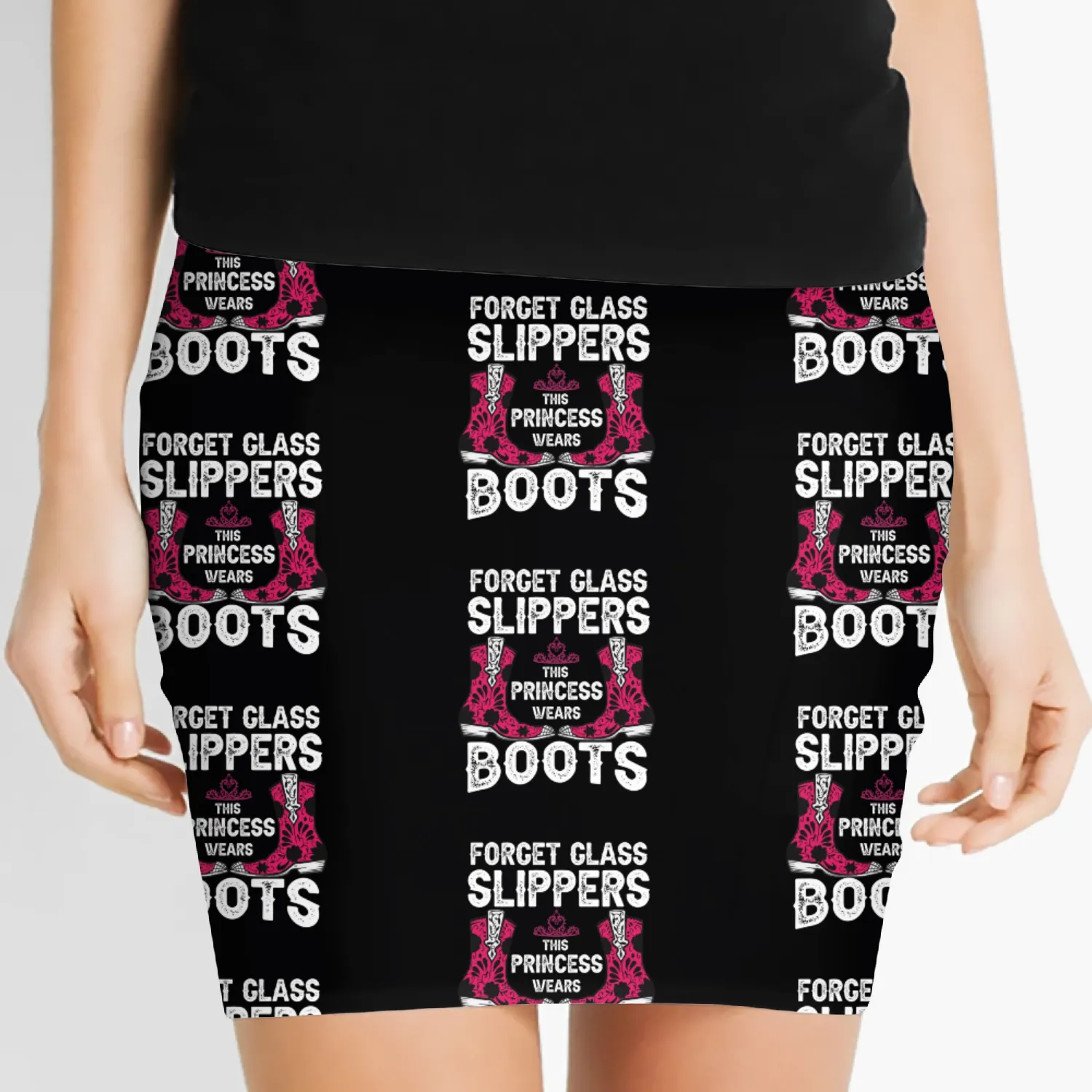 Forget Glass Slippers Princess Wears Cowboy Boots Women's Mini Skirts