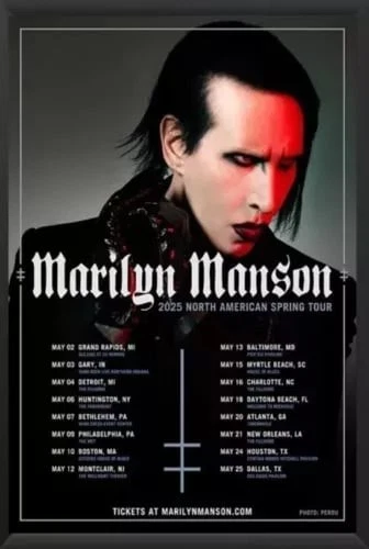 Marilyn Manson 2025 North American Spring Tour Poster