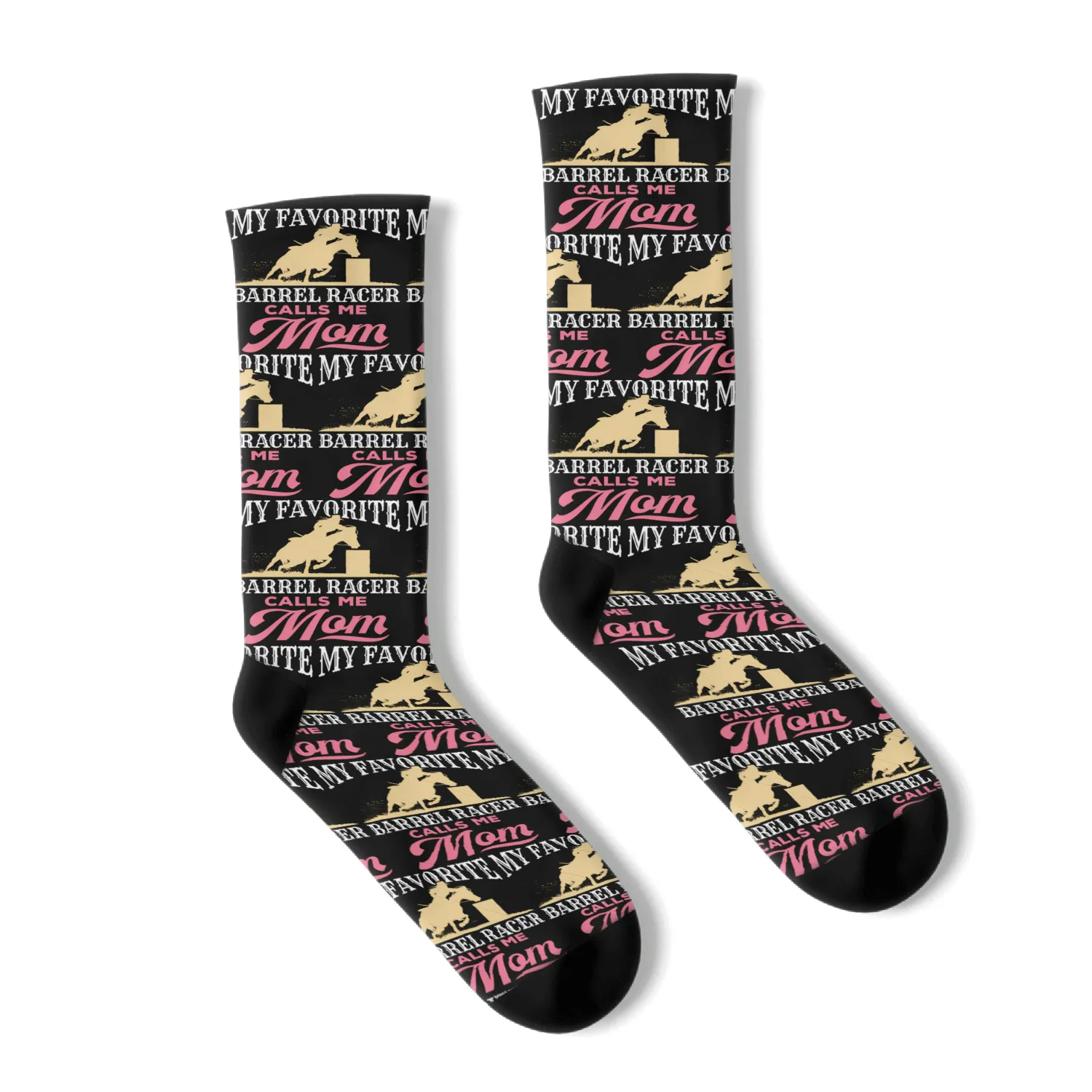 Barrel Racing Mom Horse Favorite Barrel Racer Moth Socks