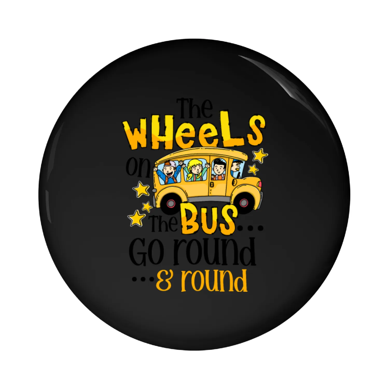 The Wheels On The Bus Go Round and Round Pin Buttons