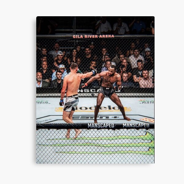 Nate Diaz taunting a rocked Leon Edwards Canvas
