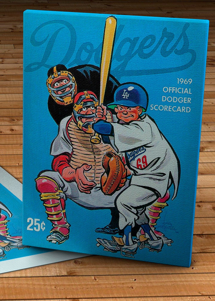 1969 Vintage Los Angeles Dodgers Program - Canvas Gallery Wrap