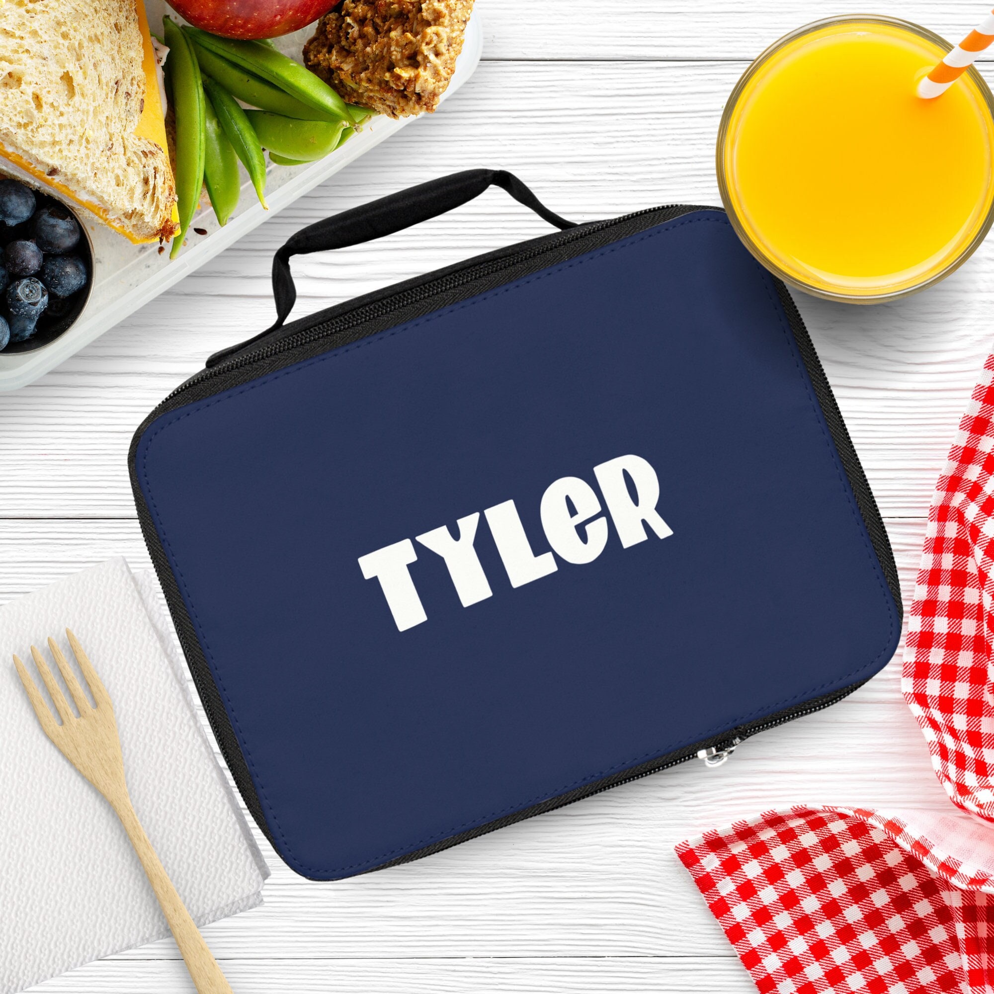 Custom Color Lunchbox with Name Lunch Bag for Back to School Lunch Box for Kid Lunch Ideas for Summer Camp Bag Personalized Daycare Bag Tote
