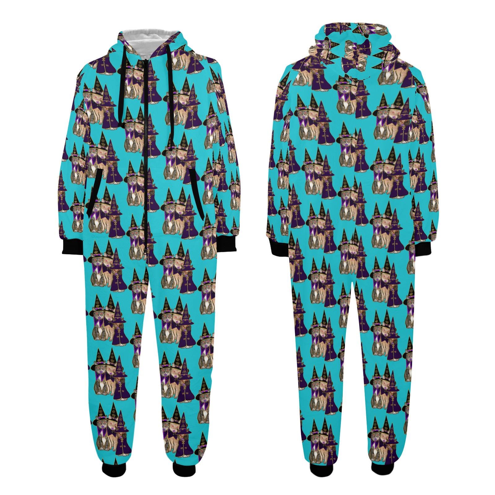 Halloween cats Onesie for the family, Halloween cats Hooded Jumpsuit, Halloween onesie, Halloween rompers, Halloween jumpsuit