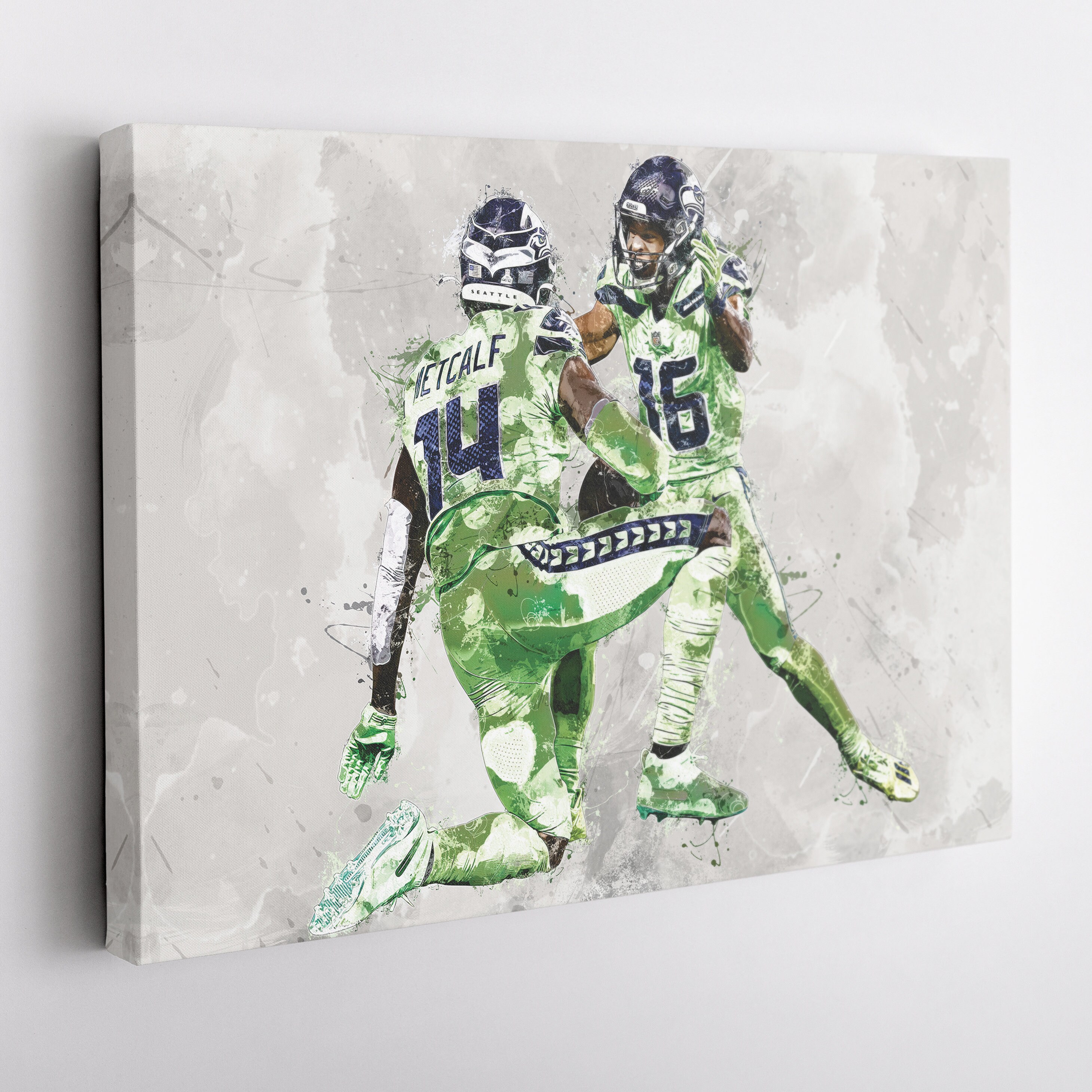 DK Metcalf Tyler Lockett Poster, Seattle Seahawks, UNFramed Poster, Kids Decor, Man Cave Gift, Wall Art Decor