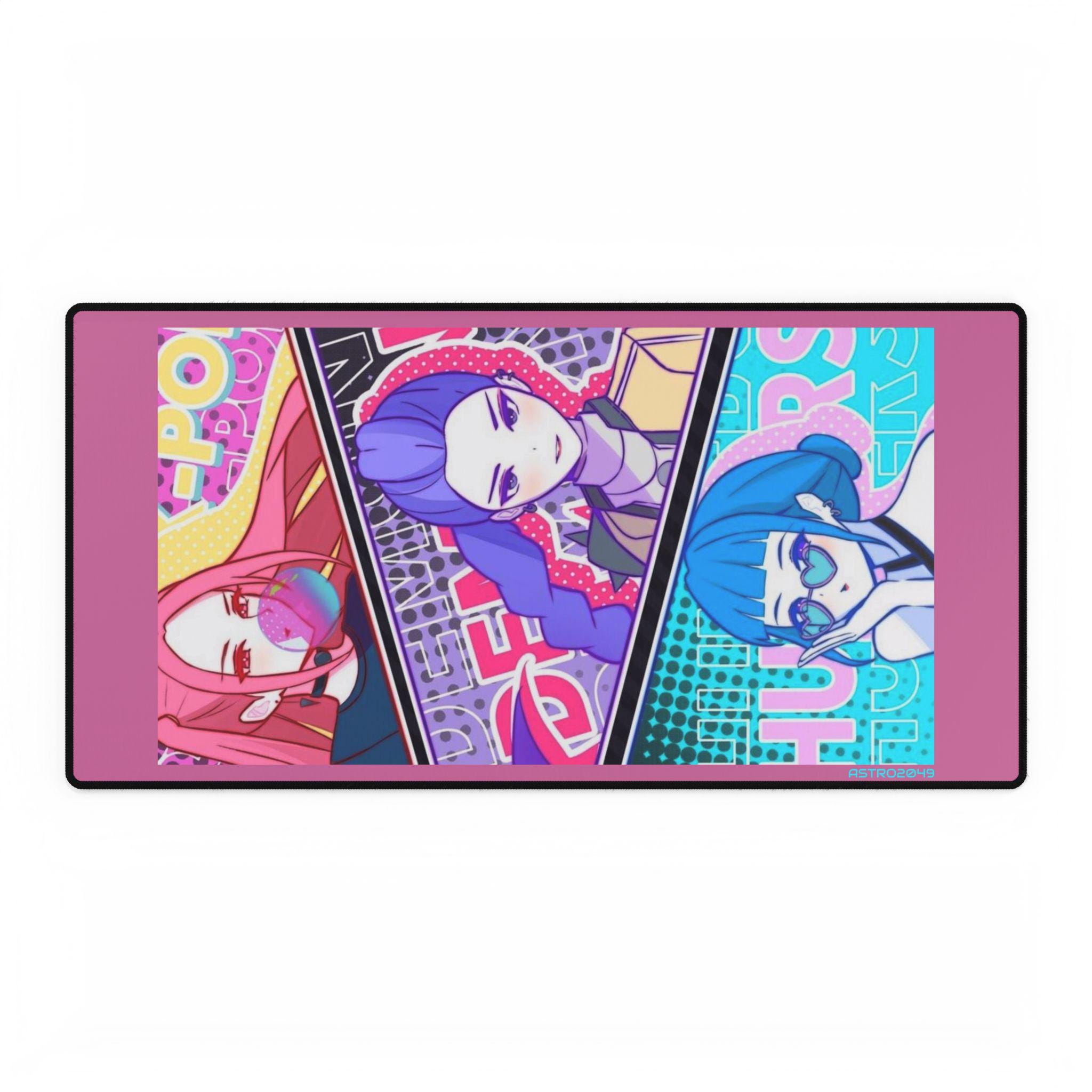 KPop Demon Hunters - HUNTRIX - Vibrant Gaming Desk Mat Featuring Anime Characters | Perfect for Gamers, Students, or Office Decor