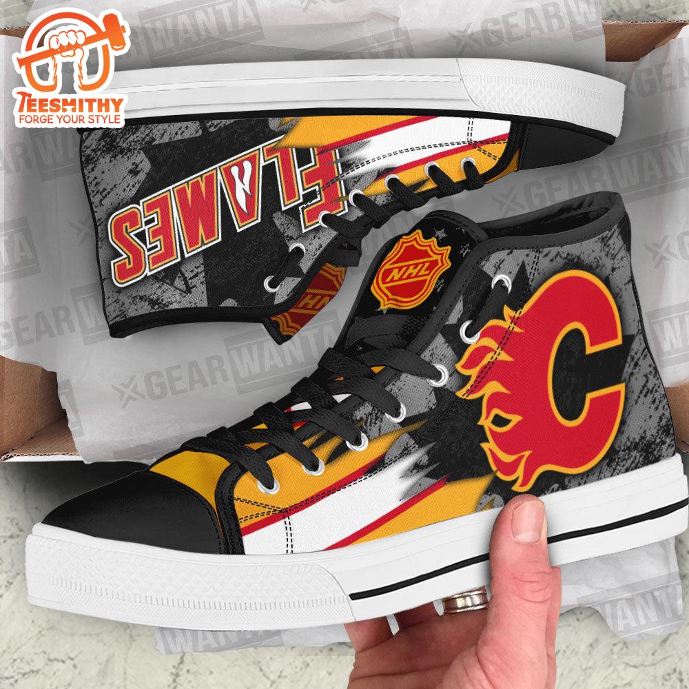 Calgary Flames High Top Shoes, Sneakers For Fans