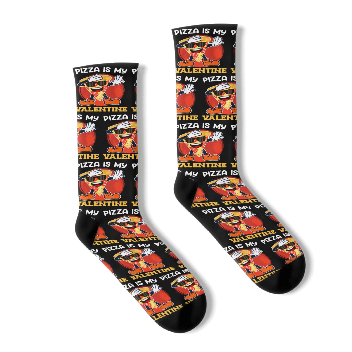 Pizza is my valentine love Valentine's Day Socks