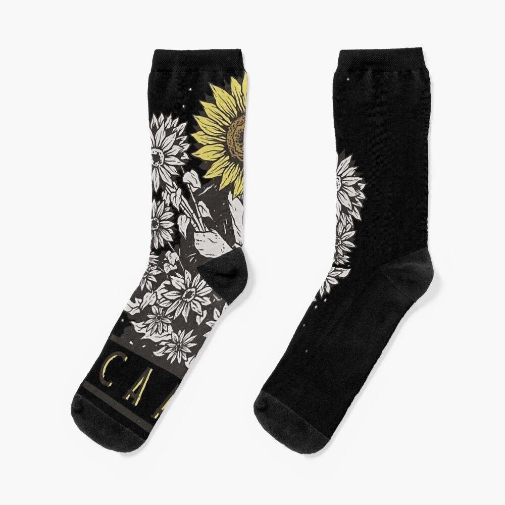 Caamp Sunflower Cotton Socks, Cute & Cozy Gift for Unisex, Trending Fashion Gifts