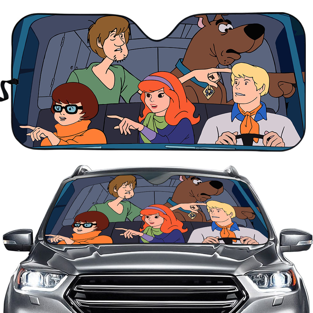 Cartoon Style Car Sun Shade Scooby-Doo, Movie Auto Sunshade