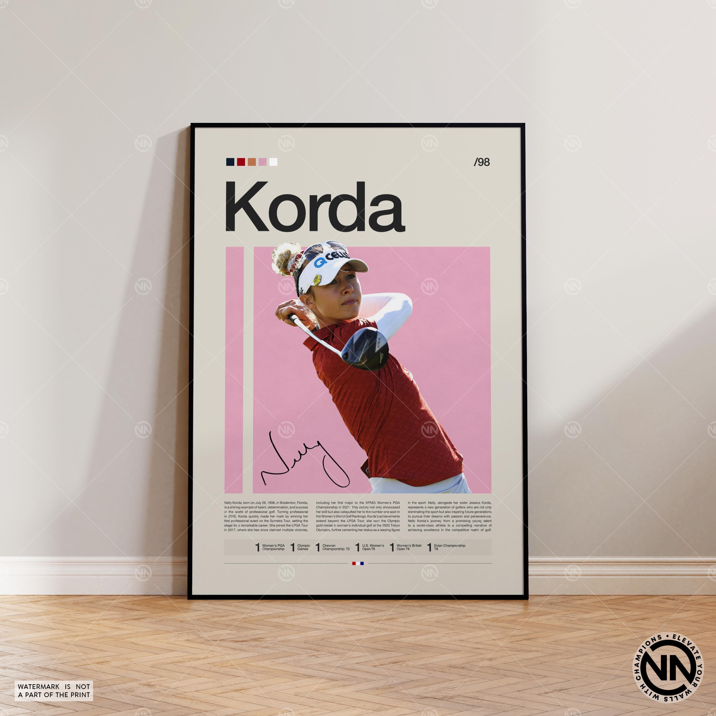 Nelly Korda Poster, Golf Poster, Motivational Poster, Sports Poster, Modern Sports Art, Golf Gifts, Mid Century Modern, Golf Wall Art