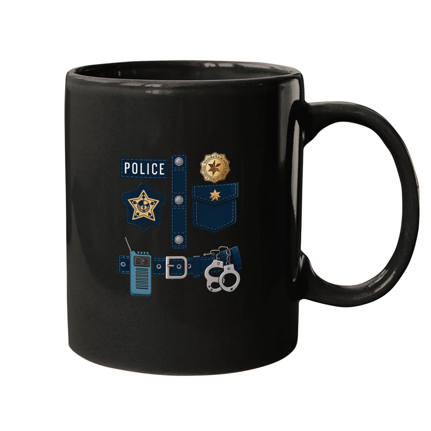 Police Job Badge Gear Sheriff Police Officer Cop Mugs