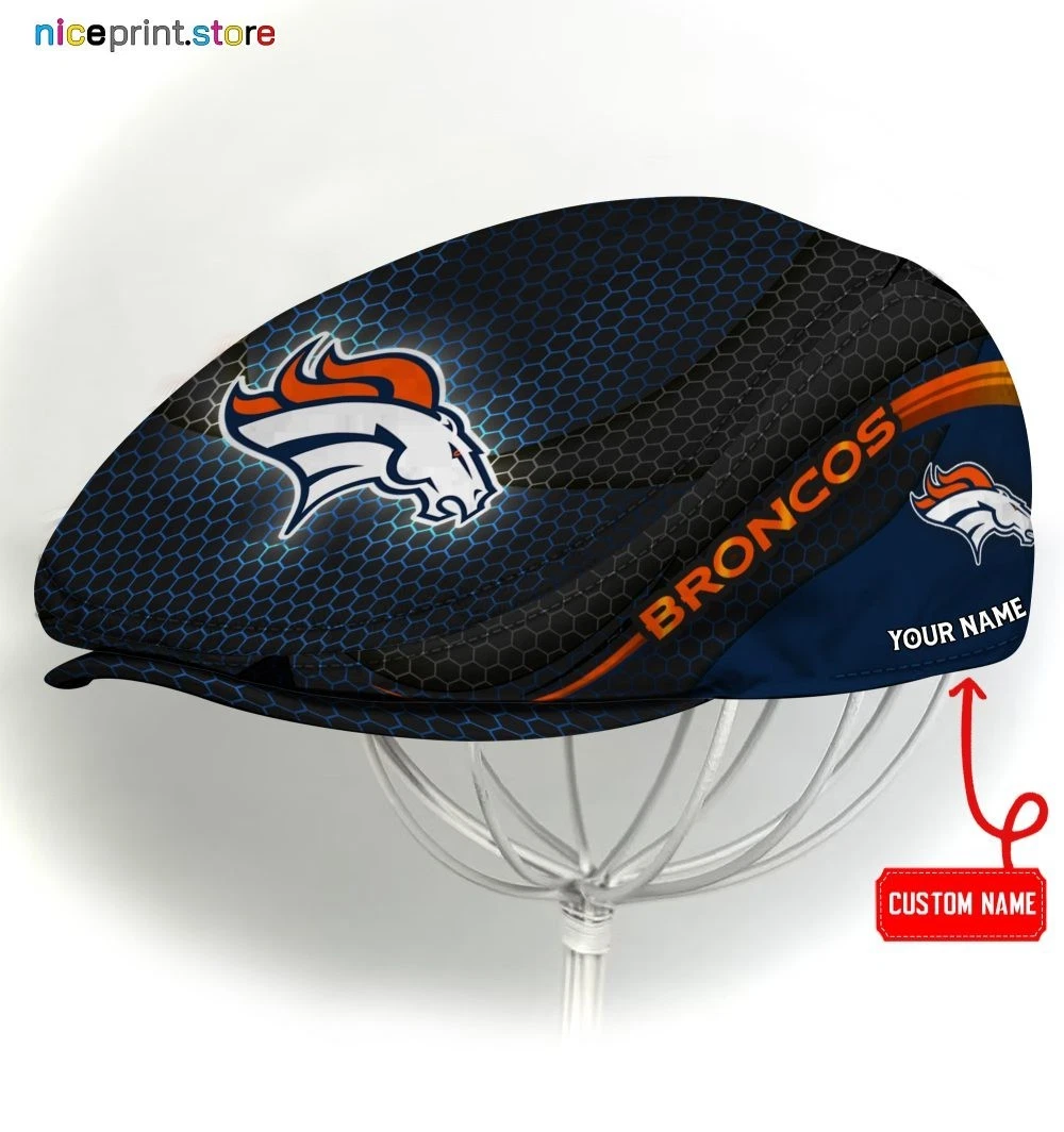 Denver Team Broncos Jeff Cap Broncos Newsboy Cap Golf Cap Driving Hat for Men