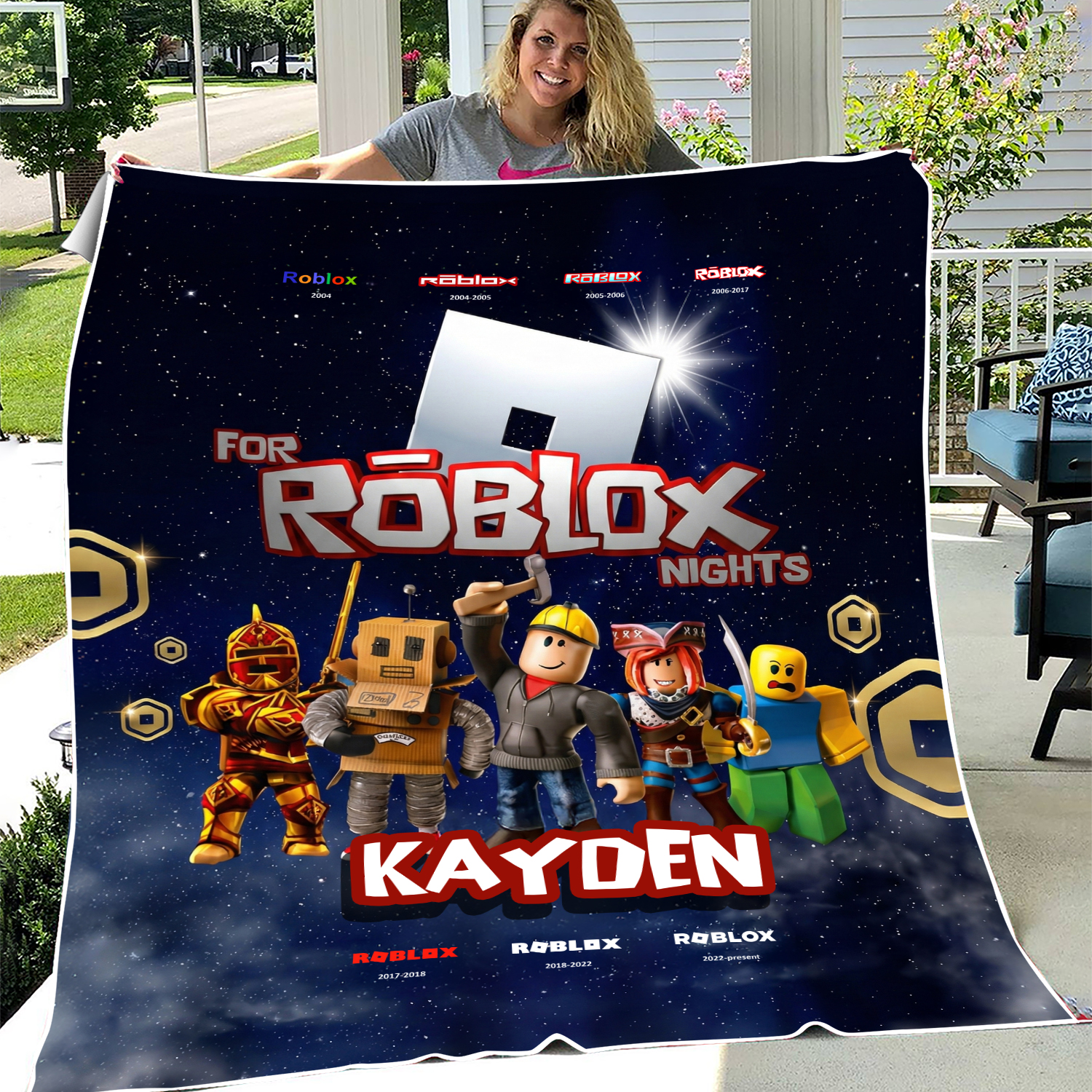 Roblox Personalized Fleece Blanket with Name