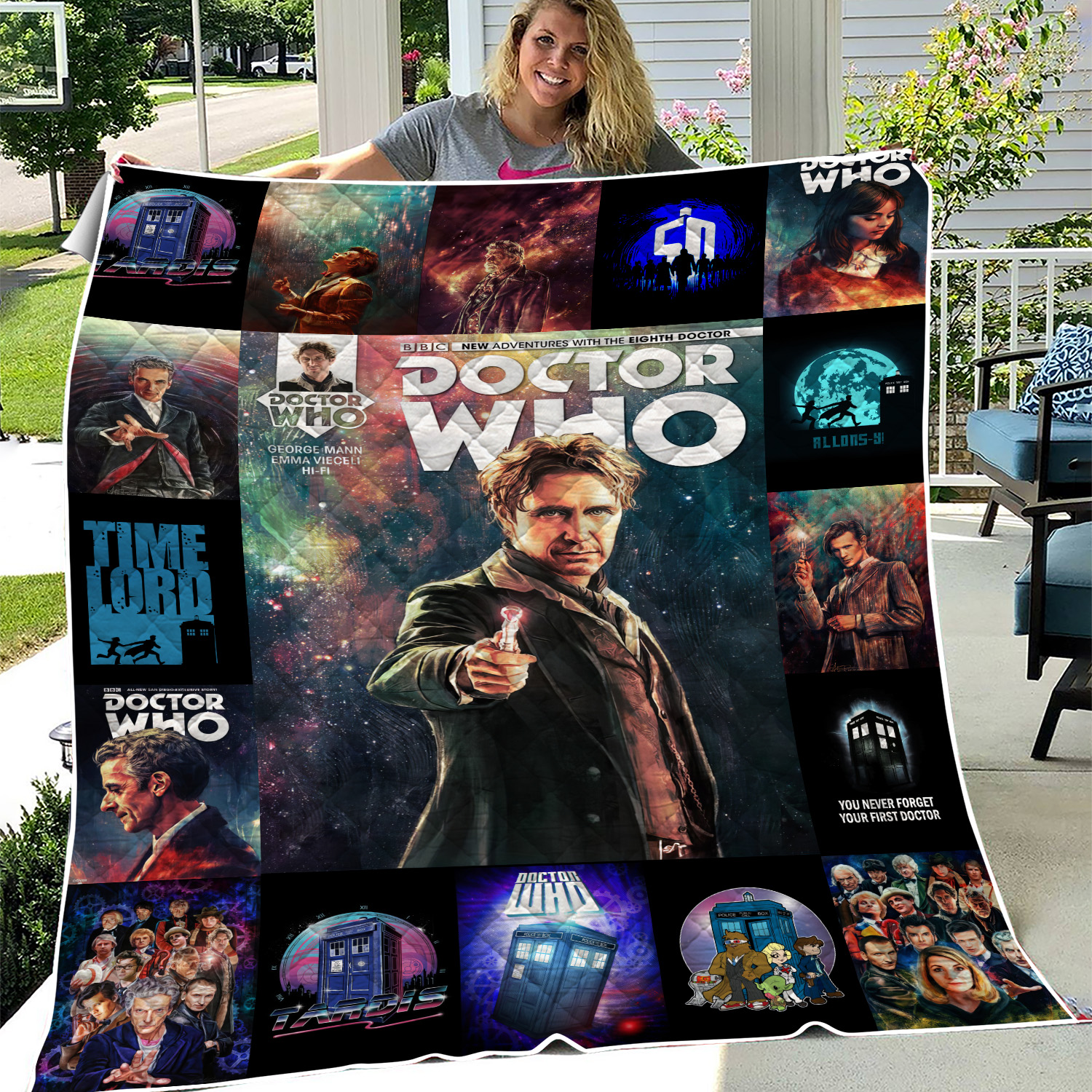 Doctor Who Quilt Blanket, Gift for fans