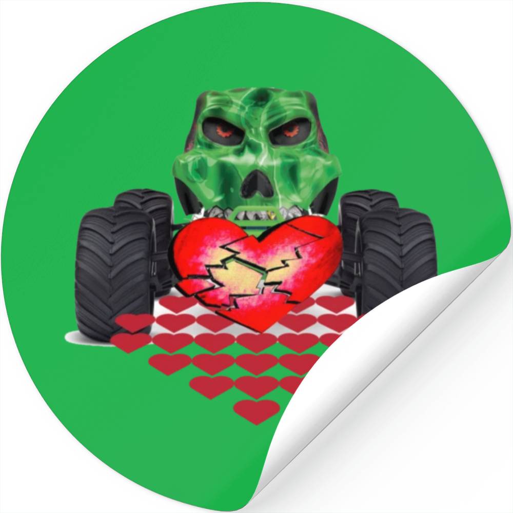 I crush hearts truck boys valentines day Stickers