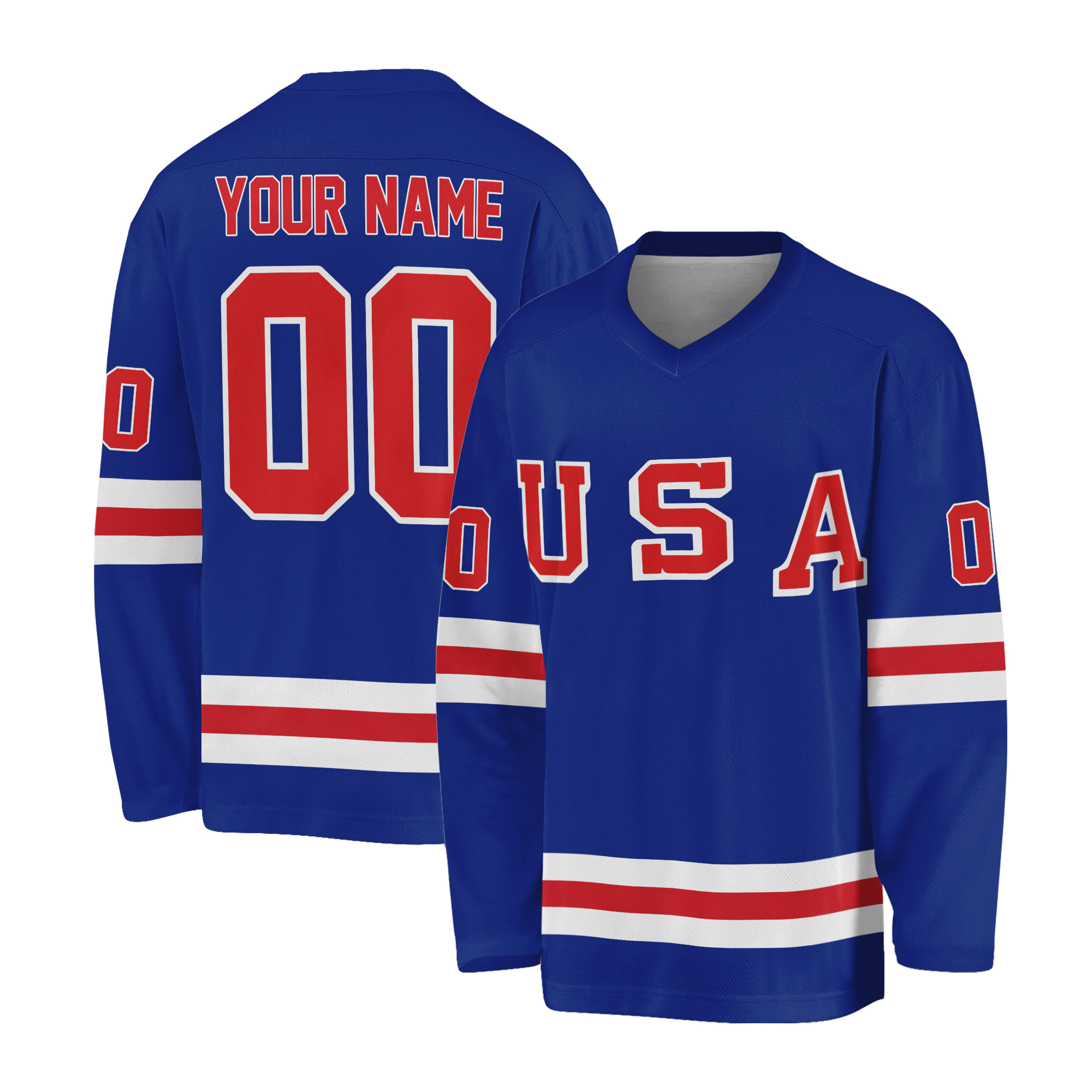 Custom Hockey Jersey Personalized Printed Name & Number Fan Apparel, USA Hockey Uniform for Men, Women, Youth, Kids