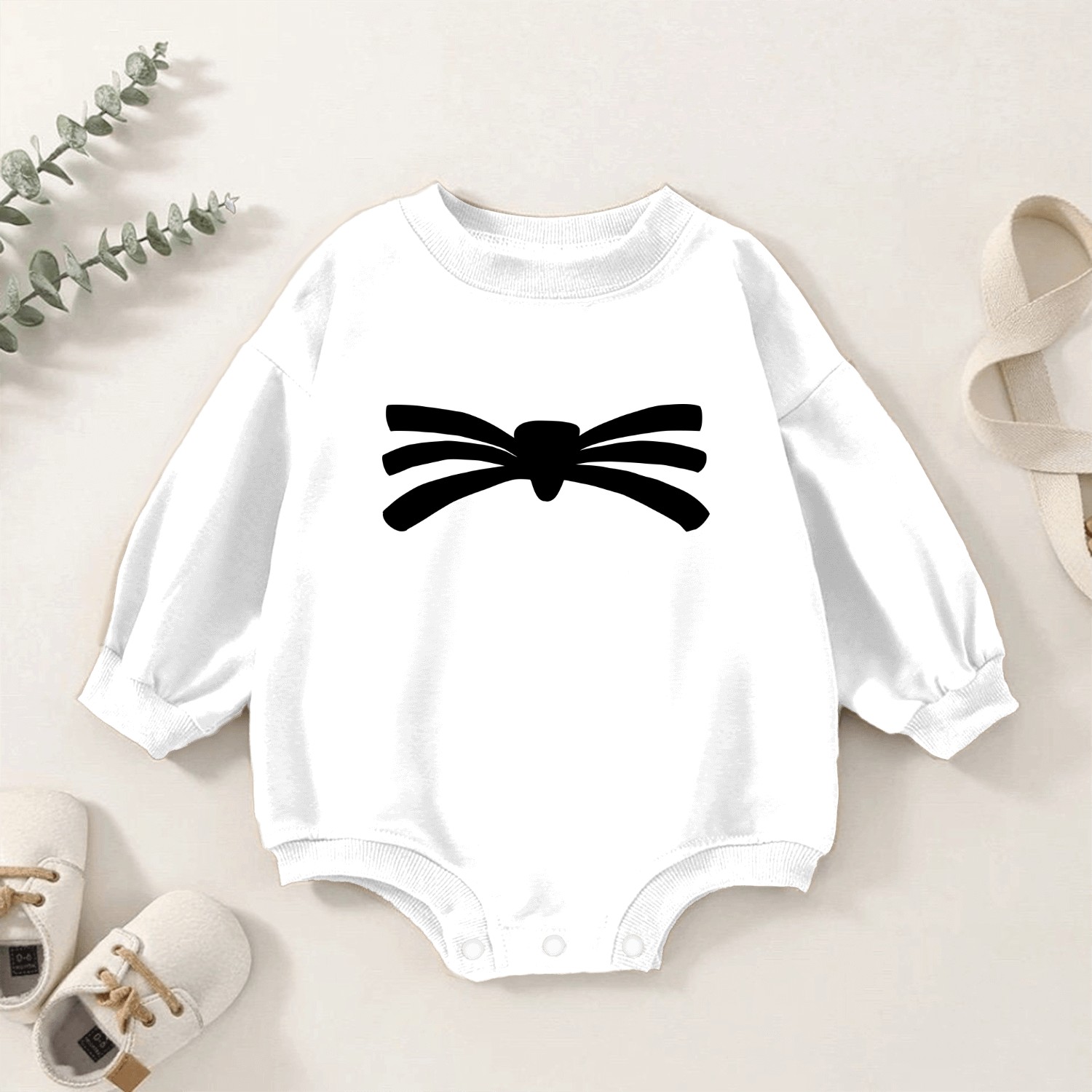 n95 sticker: spider Baby Romper Sweatshirts