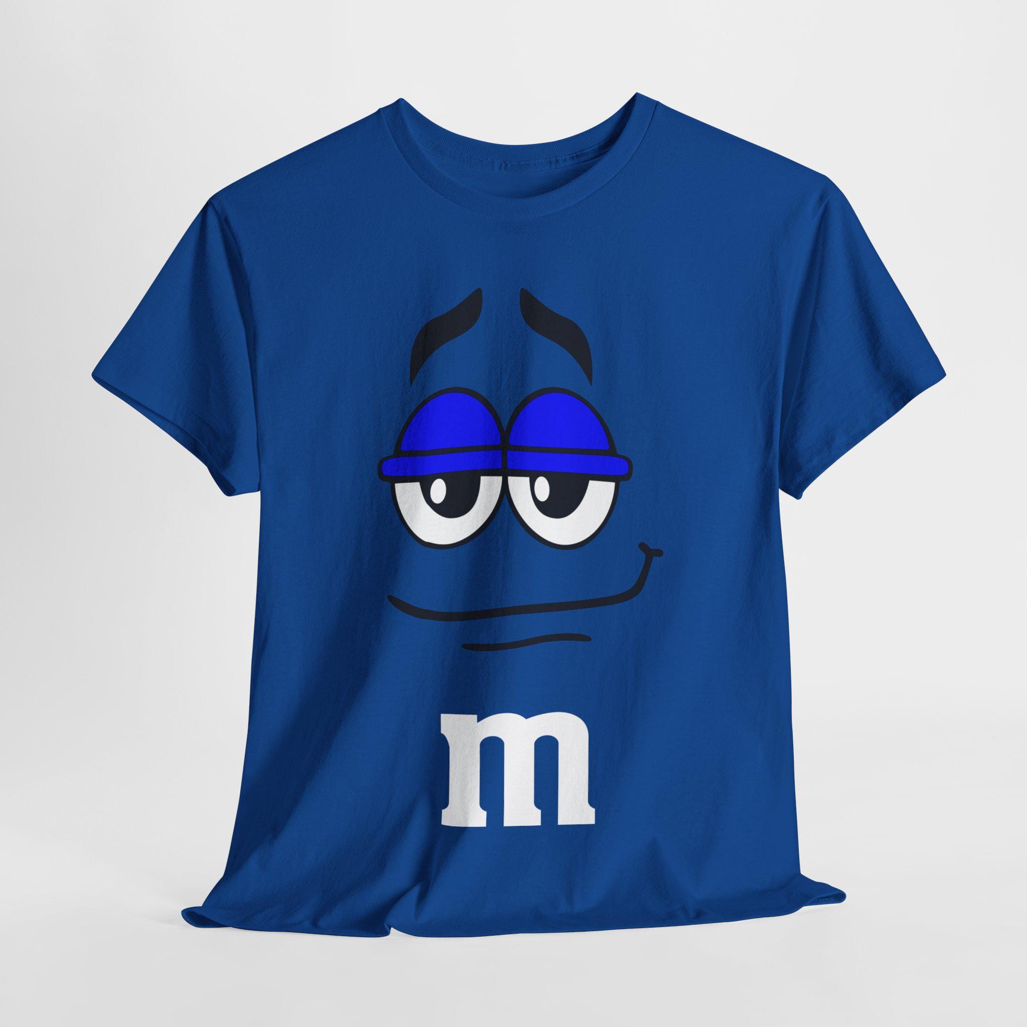 Blue M&M Halloween Costume Face Candy Colors Red Yellow Group Unisex Heavy Cotton Tee - Premium Printing, Comfortable Fit - T-Shirt
