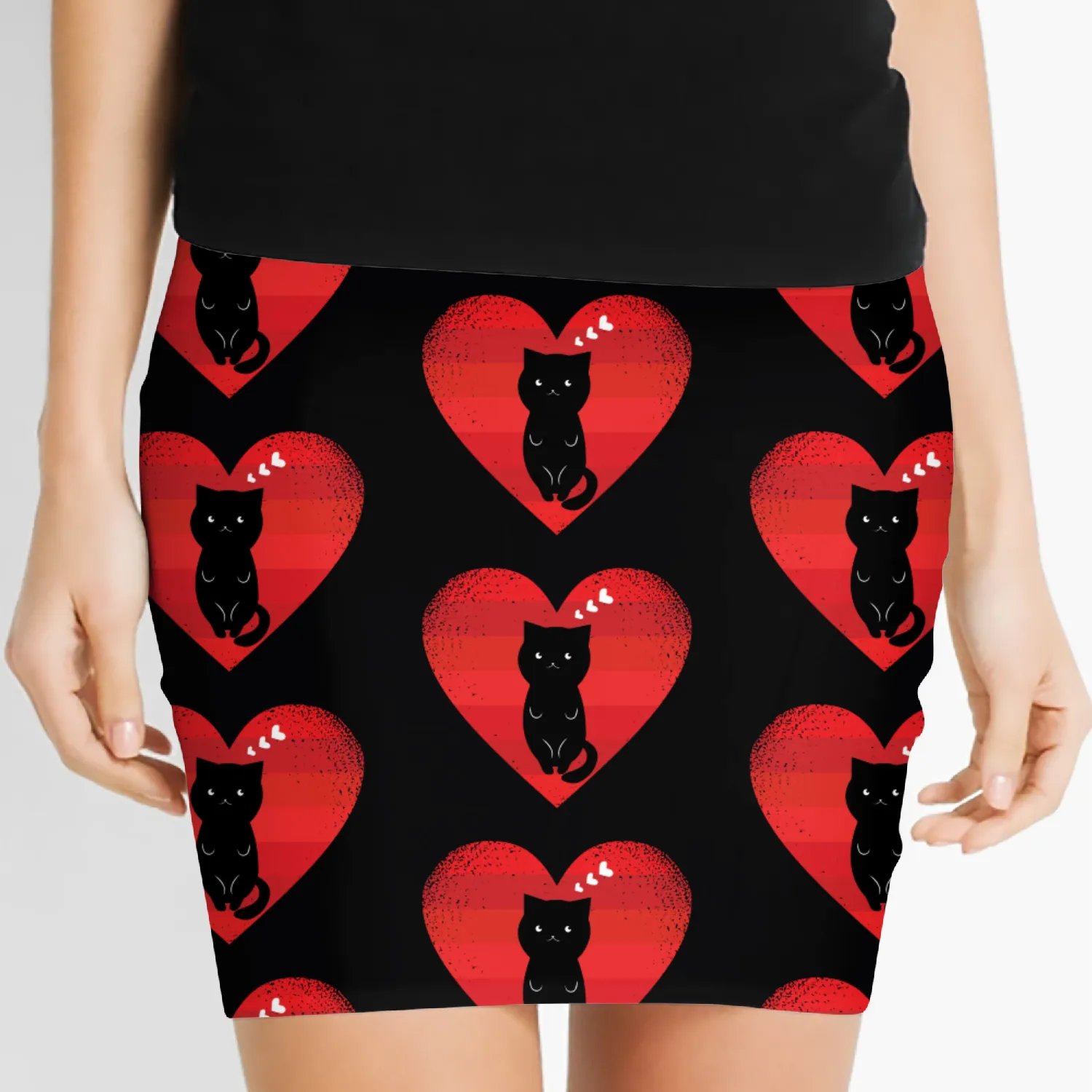 Cat is my Valentine Women's Mini Skirts