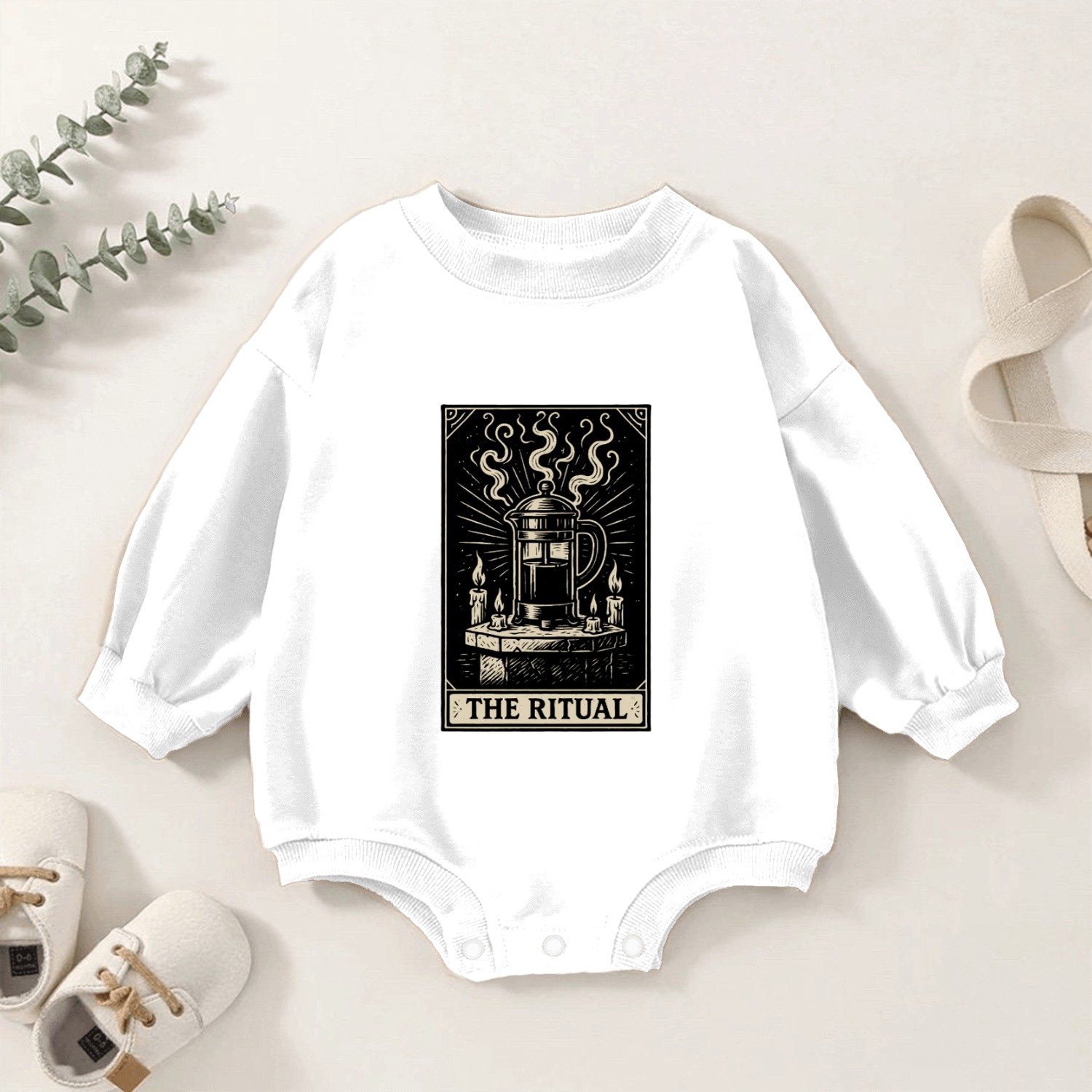The Ritual – Coffee Tarot Altar Design Baby Romper Sweatshirts