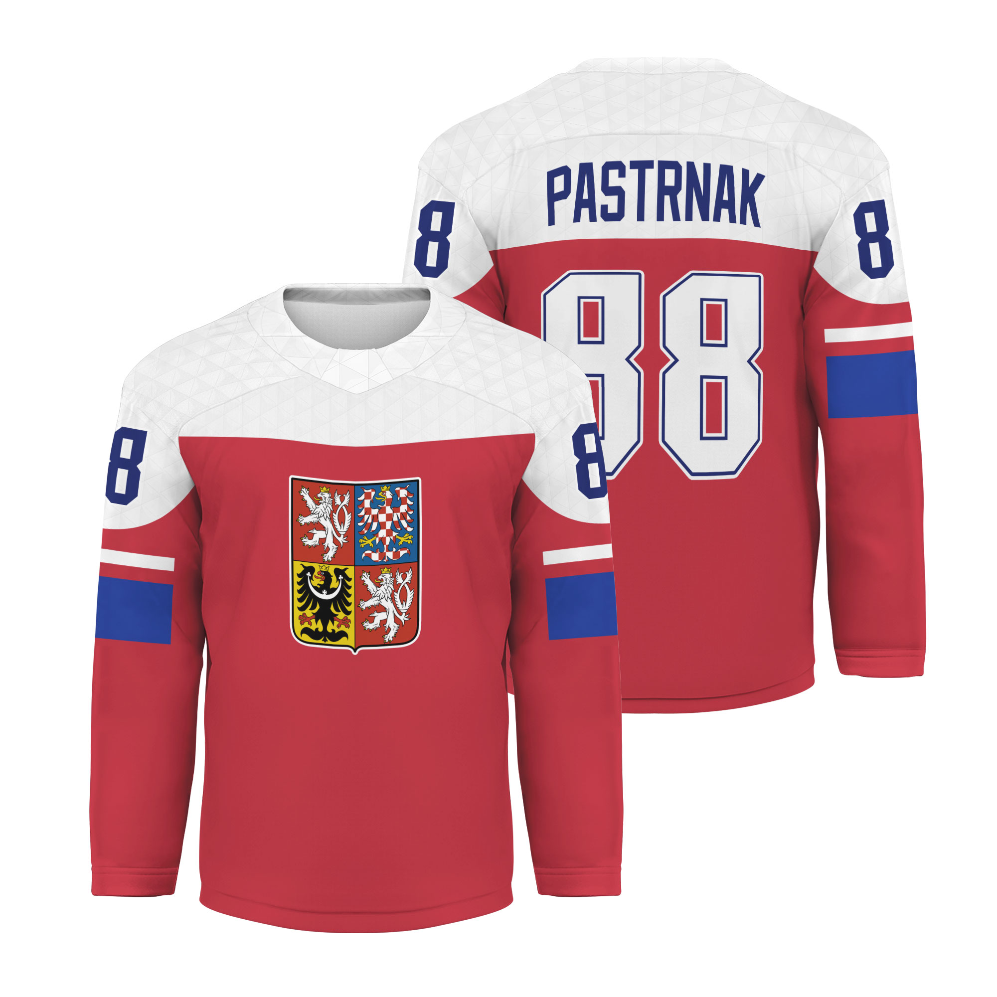 Retro David Pastrk #88 Team Czech Hockey Jersey Sewn;Custom Names;Youth Men Any Size