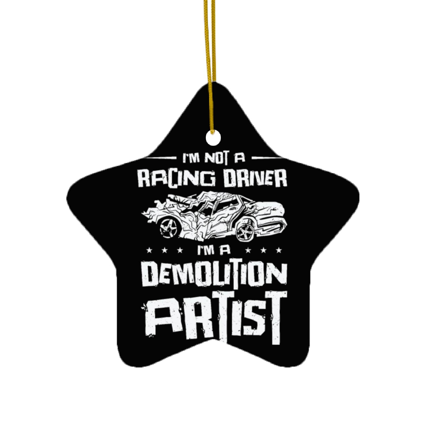 Demolition Derby Car Demo Driver Ceramic Ornaments