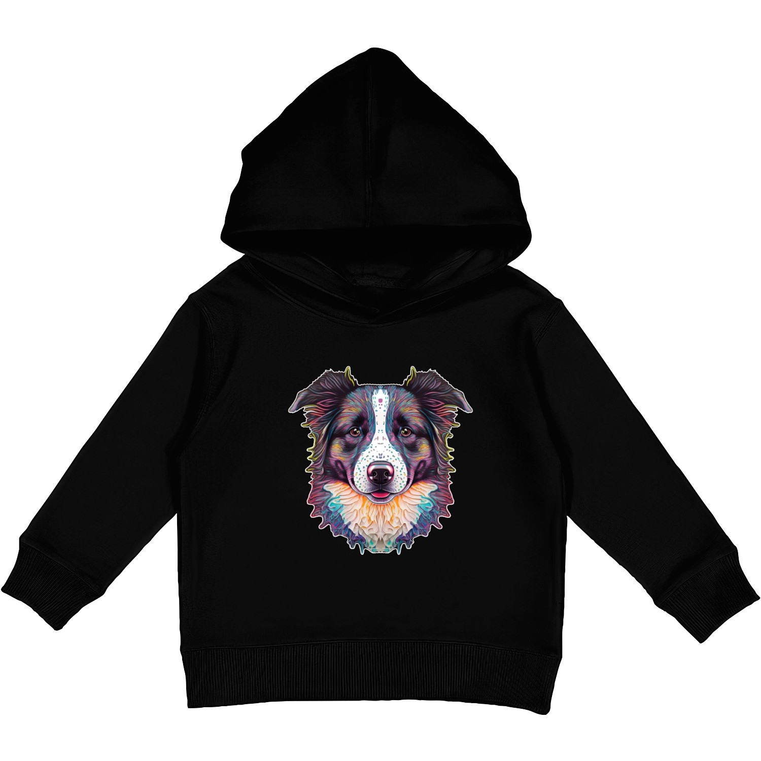Border Collie Fantasy Dog Kids Pullover Hoodies