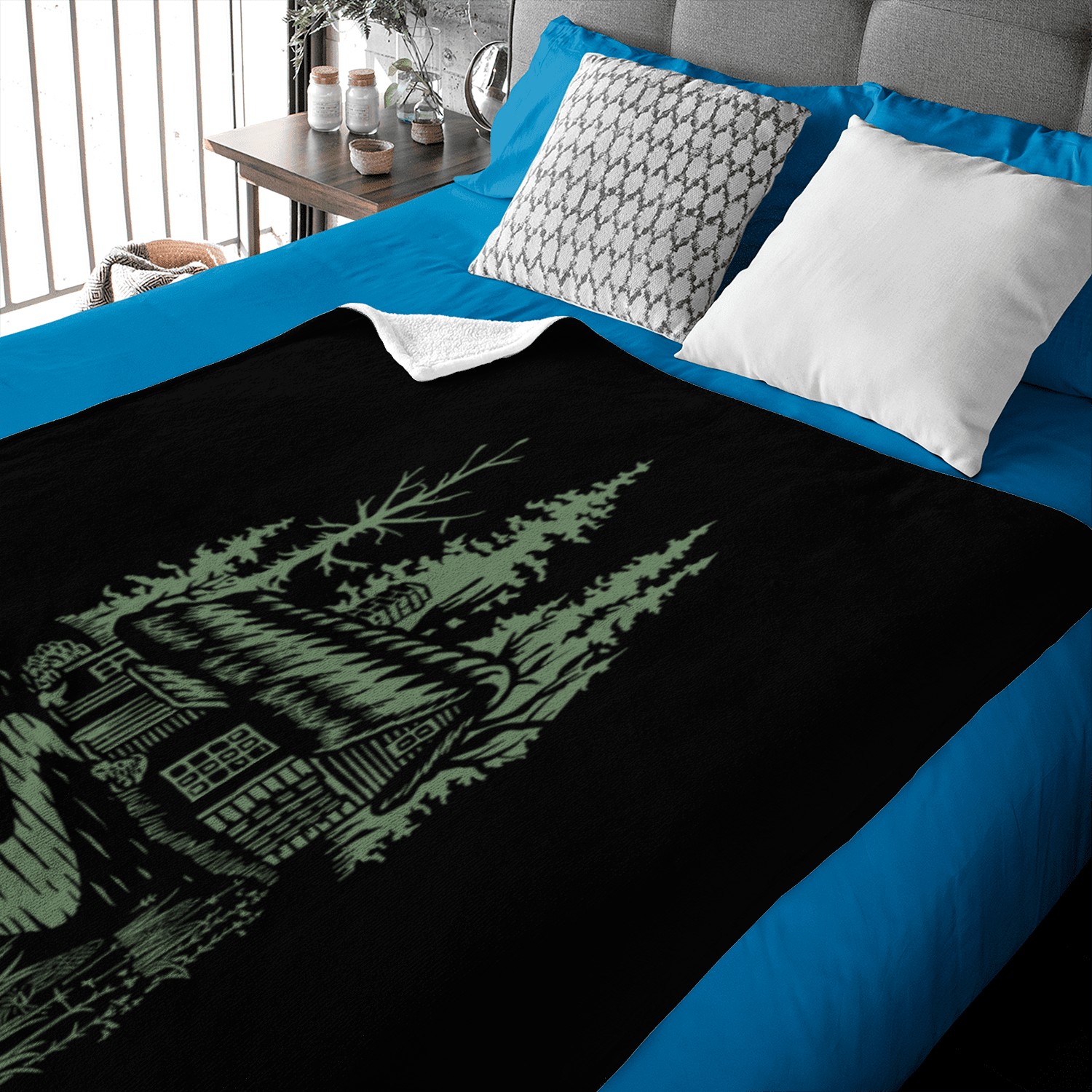 Dark Cottagecore Forest Cabin Fantasy Baby Blankets