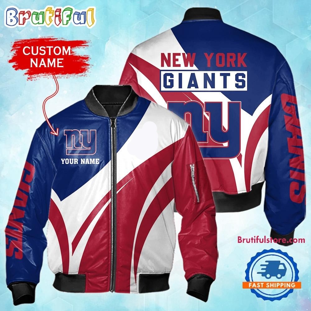 New York Giants Football Team Logo Personalized Bomber Jacket
