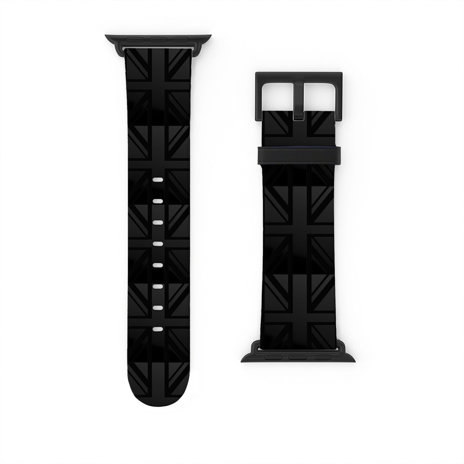Black Union Jack - Uk Flag - Great Britain Watch Bands For Apple Watch