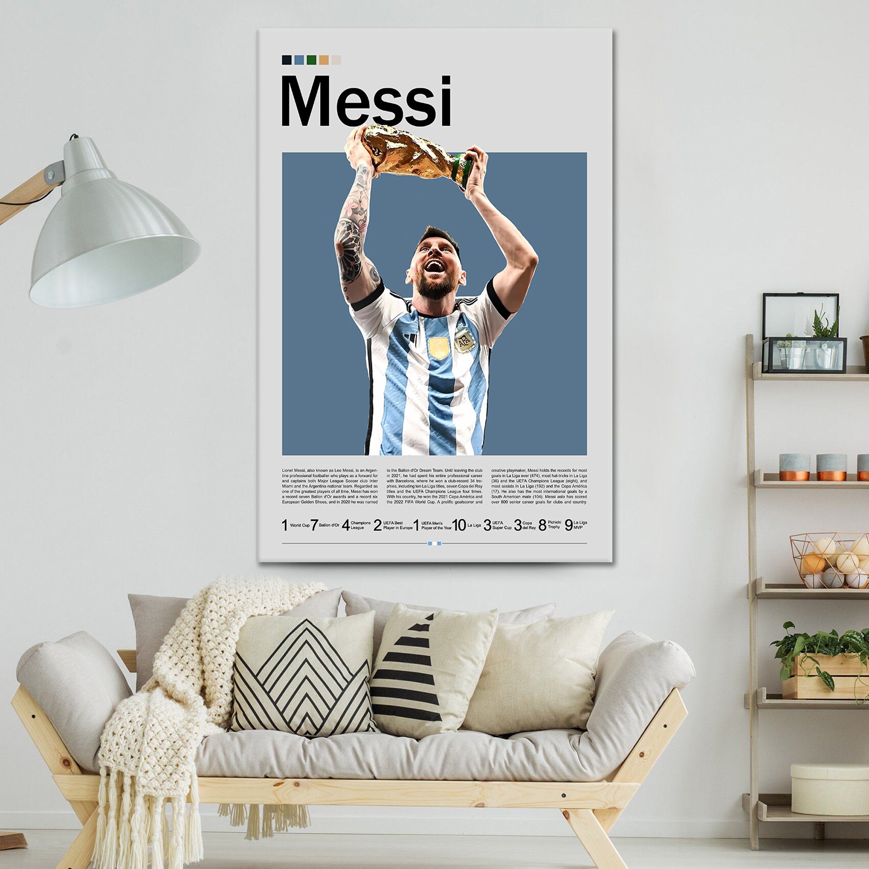 Lionel Messi, Football Poster, Soccer Wall Art, Sports Bedroom Posters, Soccer Gifts, Canvas Art Print, Decor, Holiday Gift