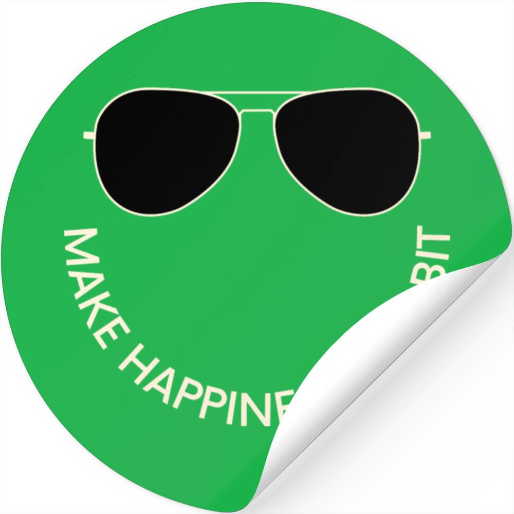 Make Happines a Habit, sunglasses Stickers