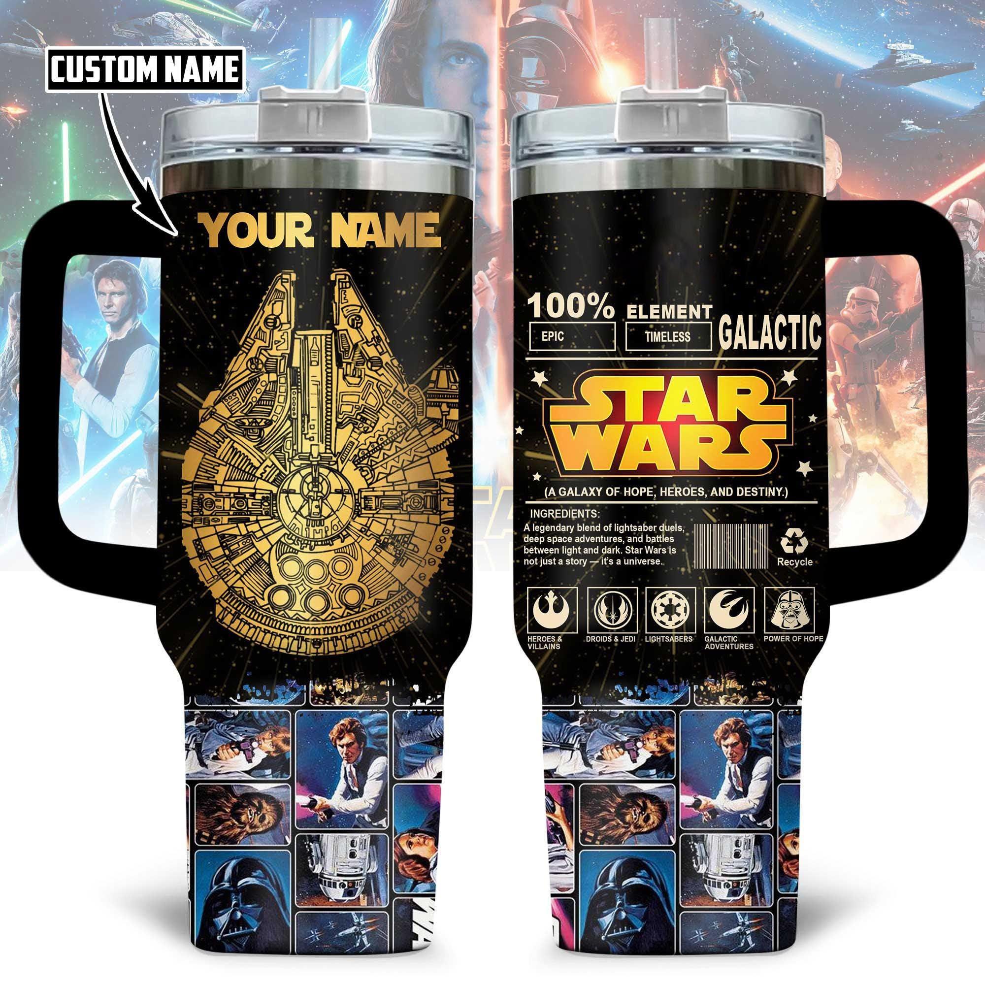 Custom Star Wars Millenium Falcon Tumbler 40oz, Star Wars A New Hope Faded Cup, Galaxy's Edge Tumbler, Coffee Tumbler Insulated Tumbler
