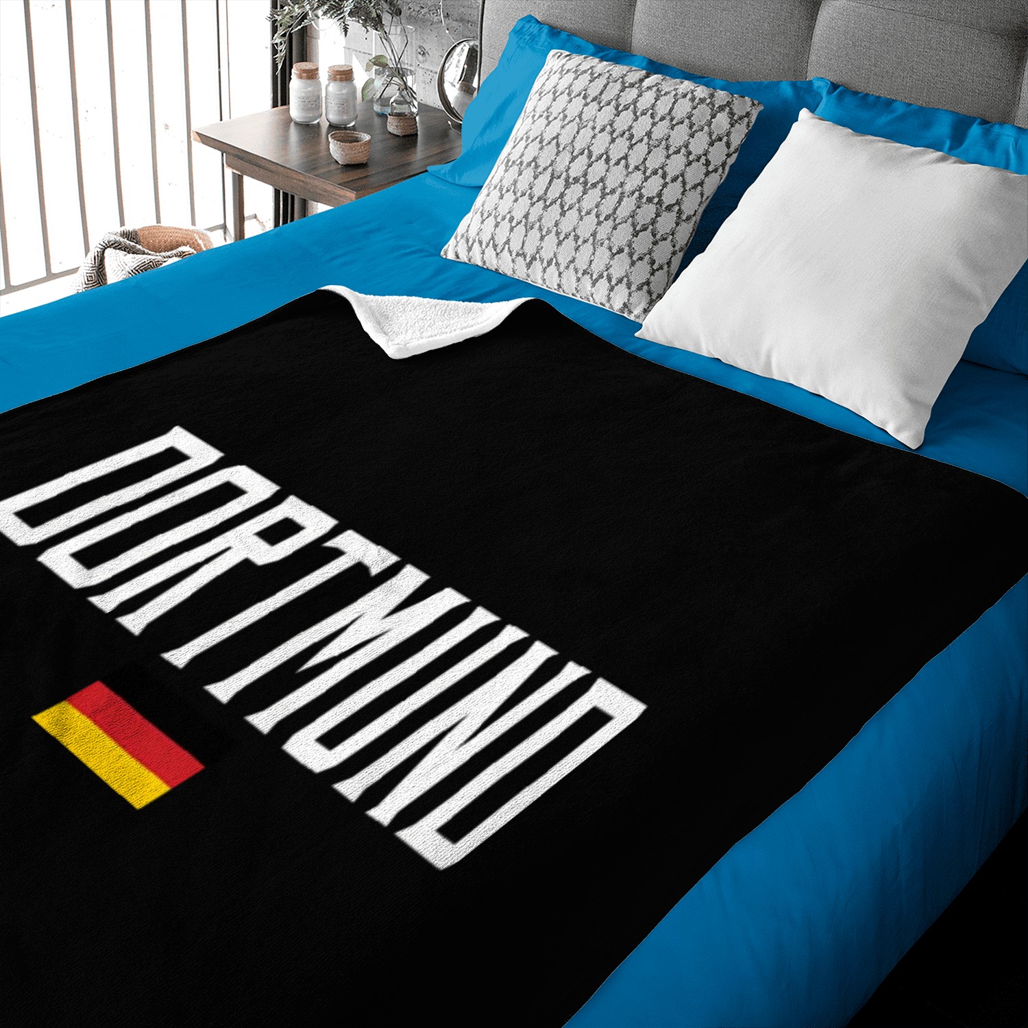 Dortmund Germany Flag White Text Baby Blankets