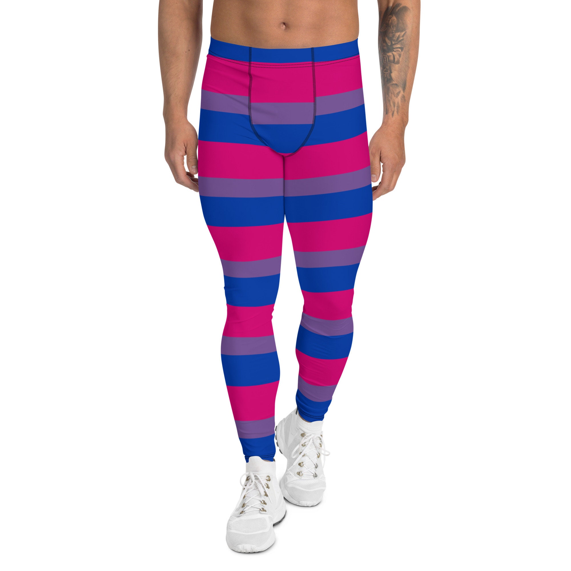 Bisexual Flag Men's Leggings , Mens Workout Tights, Fitness Leggings ITAALE
