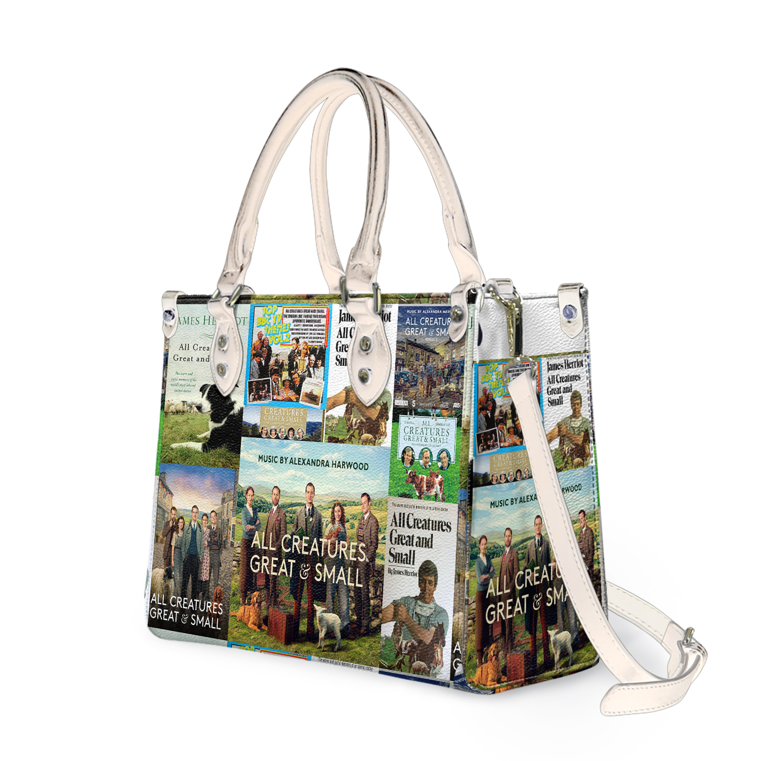 All Creatures Great And Small Women Leather Hand Bag Fan-made Leather Bag Gift