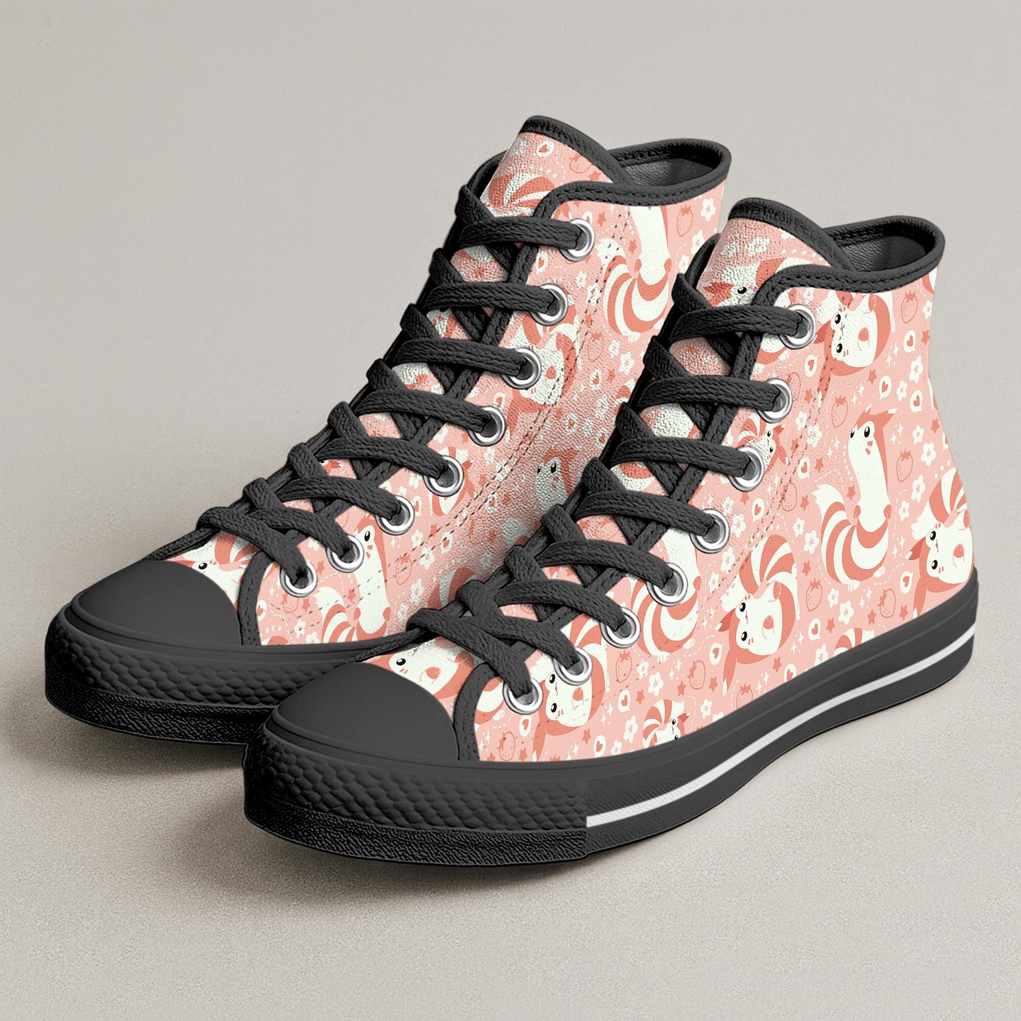 Furret High Top Shoes, Cute Pastel Ferret Sneakers, Kawaii Printed Shoes, Furret Shoes Gift