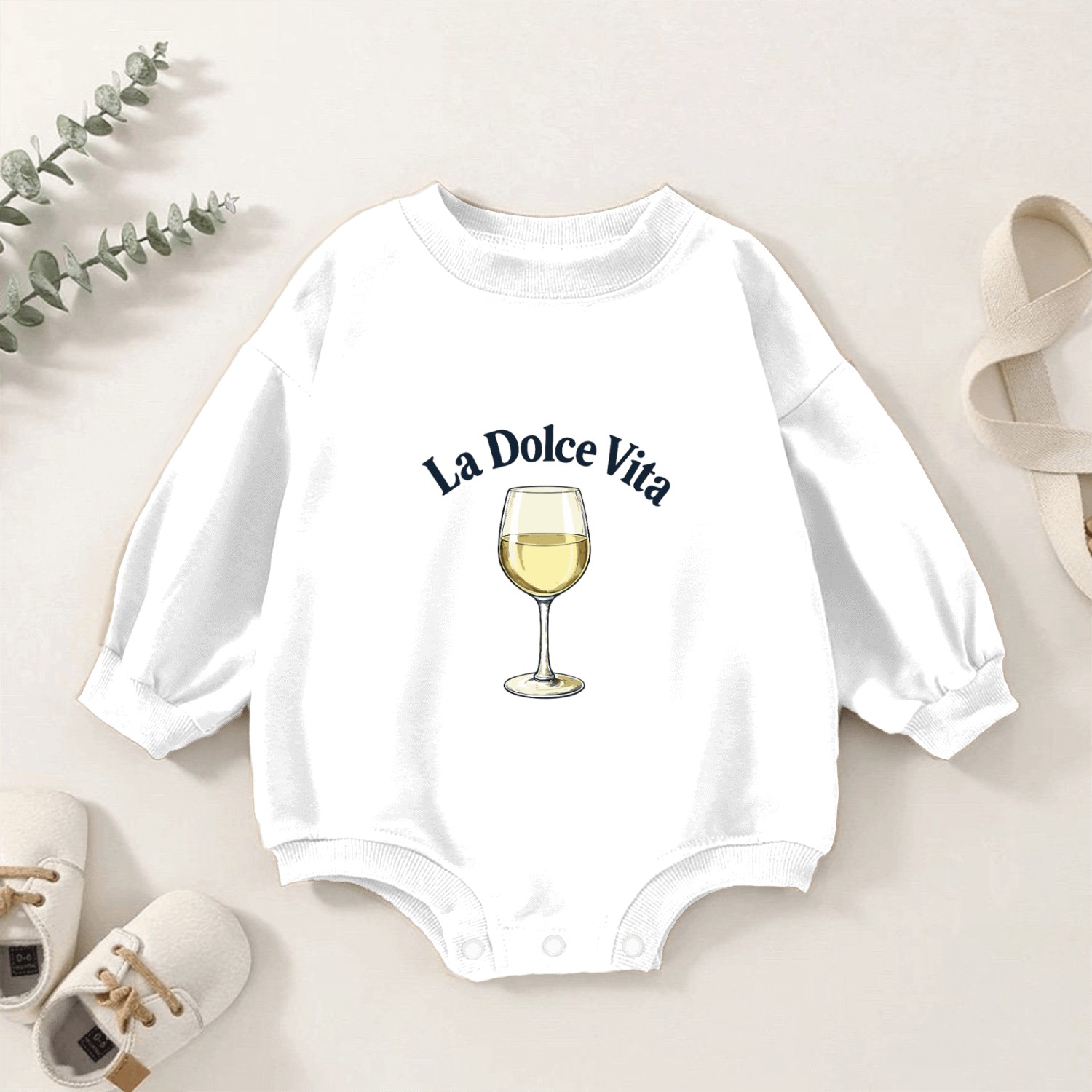 La Dolce Vita – Wine Lover Vintage Style Baby Romper Sweatshirts