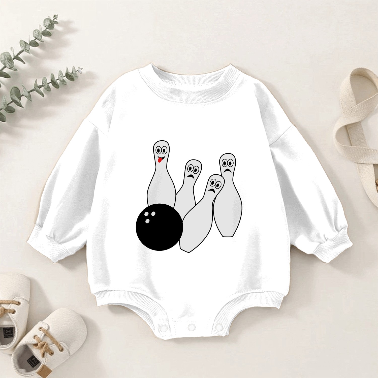 Bowling Baby Romper Sweatshirts