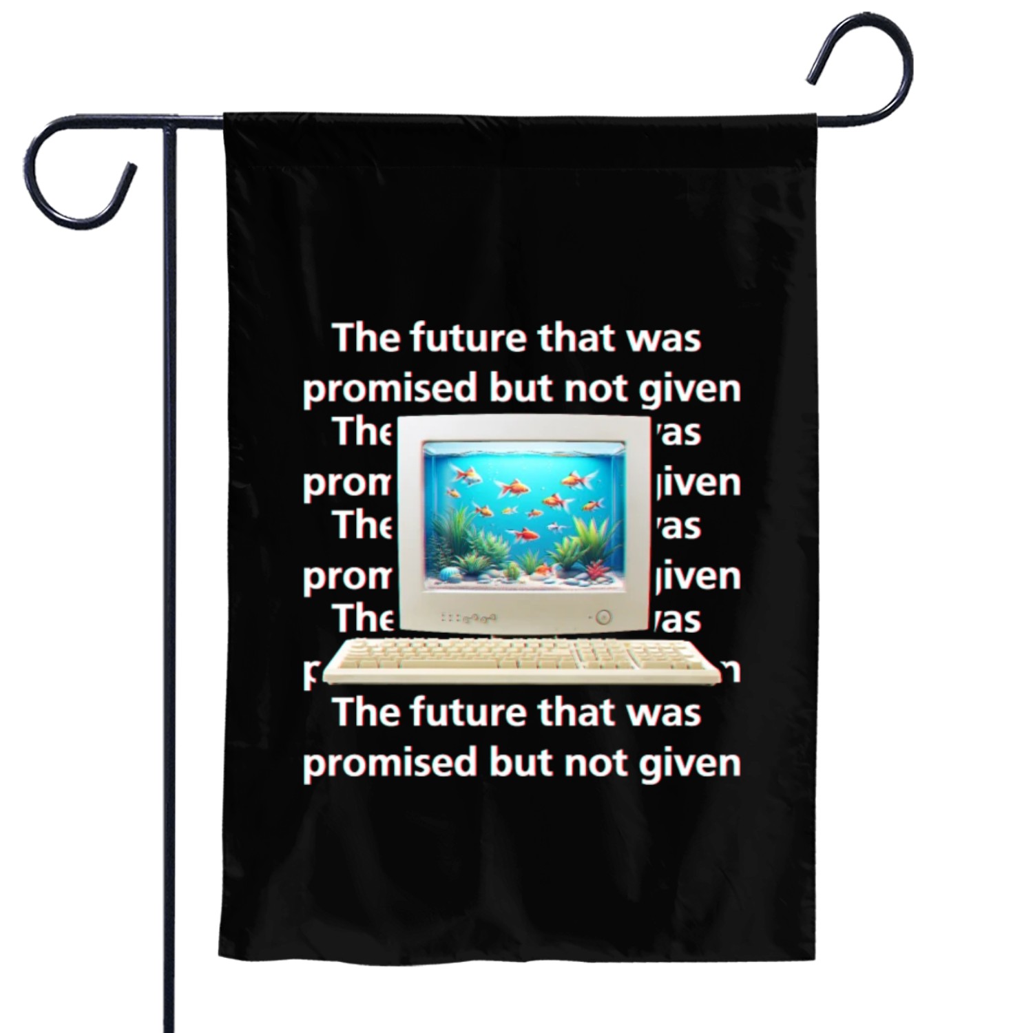 Frutiger Aero Aesthetic Tech Garden Flags